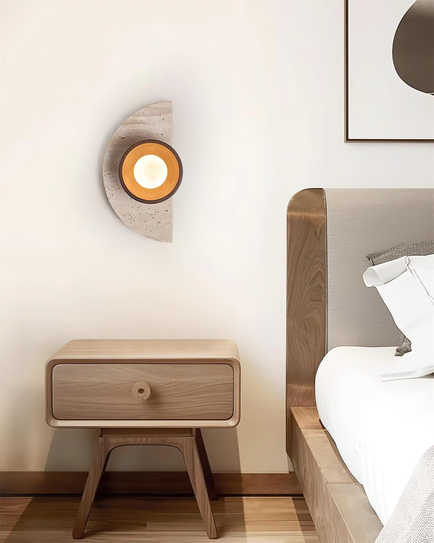 Solaro Wall Lamp Travertine Half-moon  Design