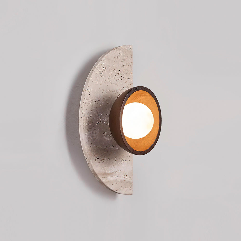 Solaro Wall Lamp Travertine Half-moon  Design