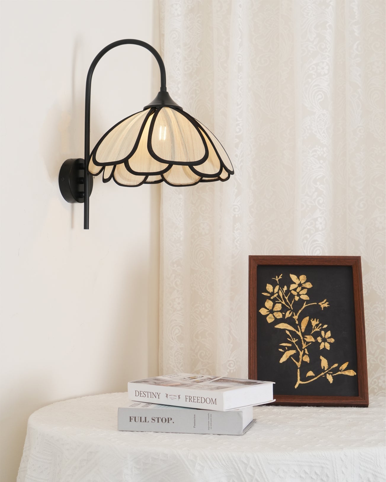 Ivsiliel Natural Burnt Petal Wall Lamp-Neutral Decor