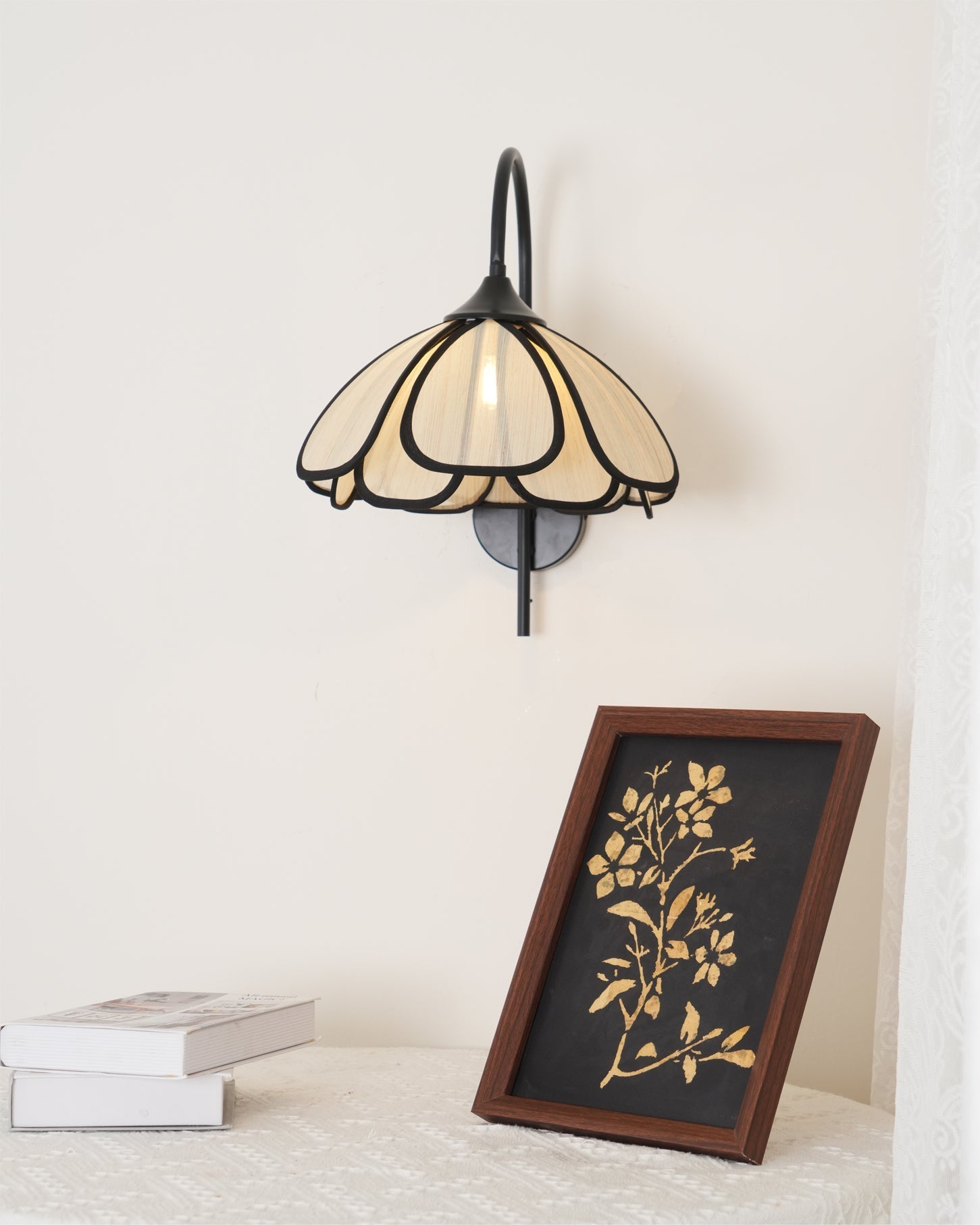 Ivsiliel Natural Burnt Petal Wall Lamp-Neutral Decor