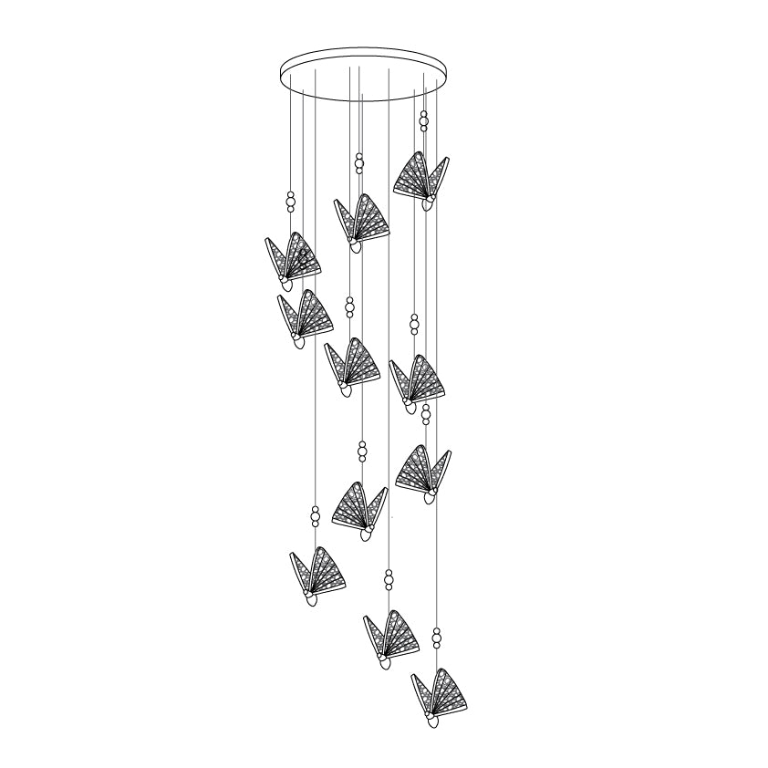 Lunora Modern Butterfly Pendant Light-Neutral Decor