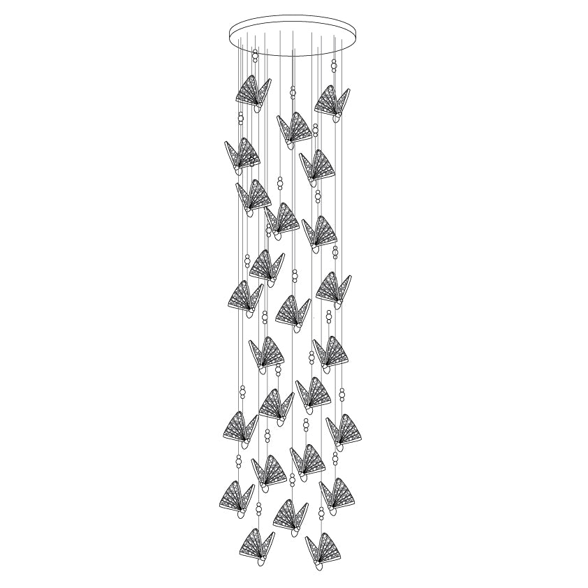 Lunora Modern Butterfly Pendant Light-Neutral Decor
