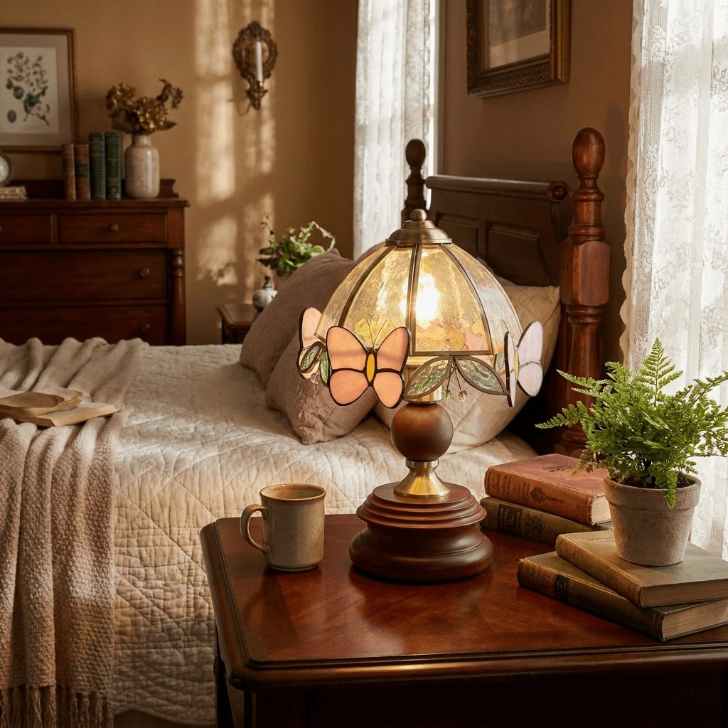 Butterfly Garden Tiffany Table Lamp-Neutral Decor