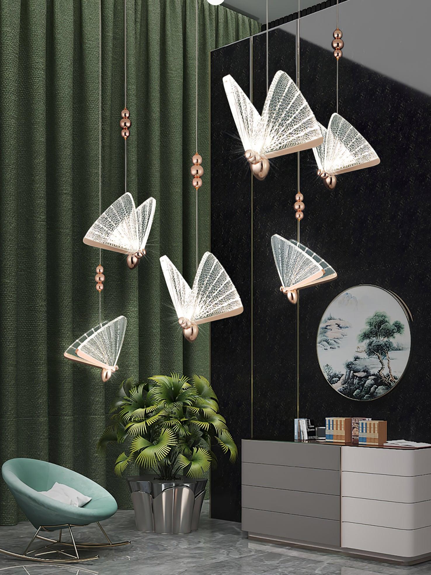 Lunora Modern Butterfly Pendant Light-Neutral Decor