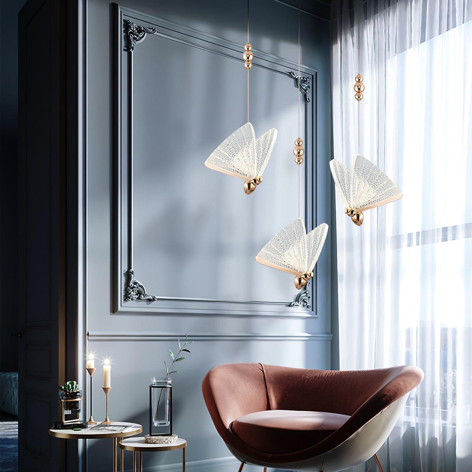 Lunora Modern Butterfly Pendant Light-Neutral Decor