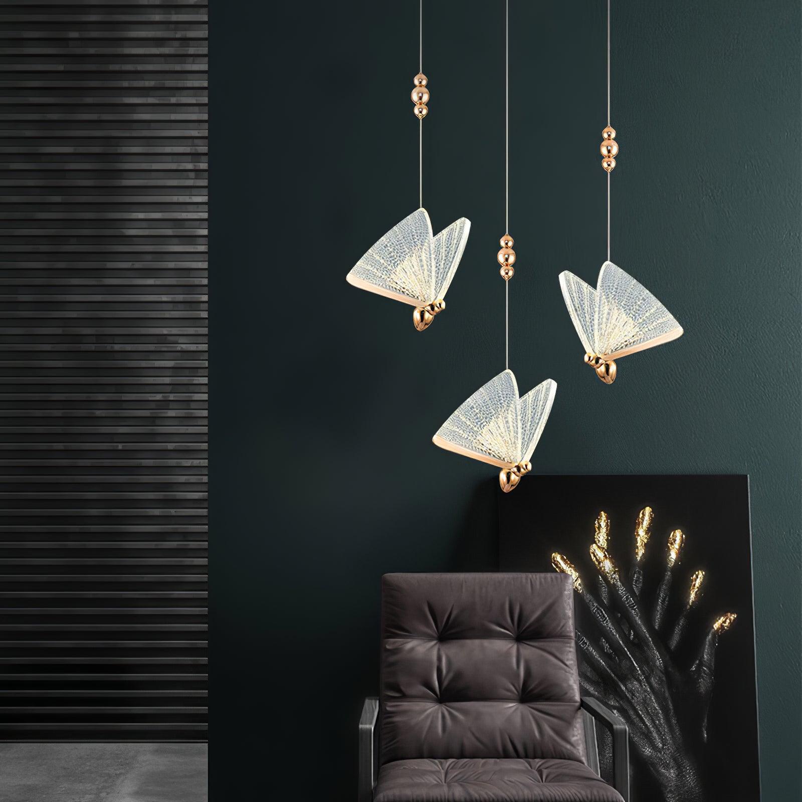 Lunora Modern Butterfly Pendant Light-Neutral Decor