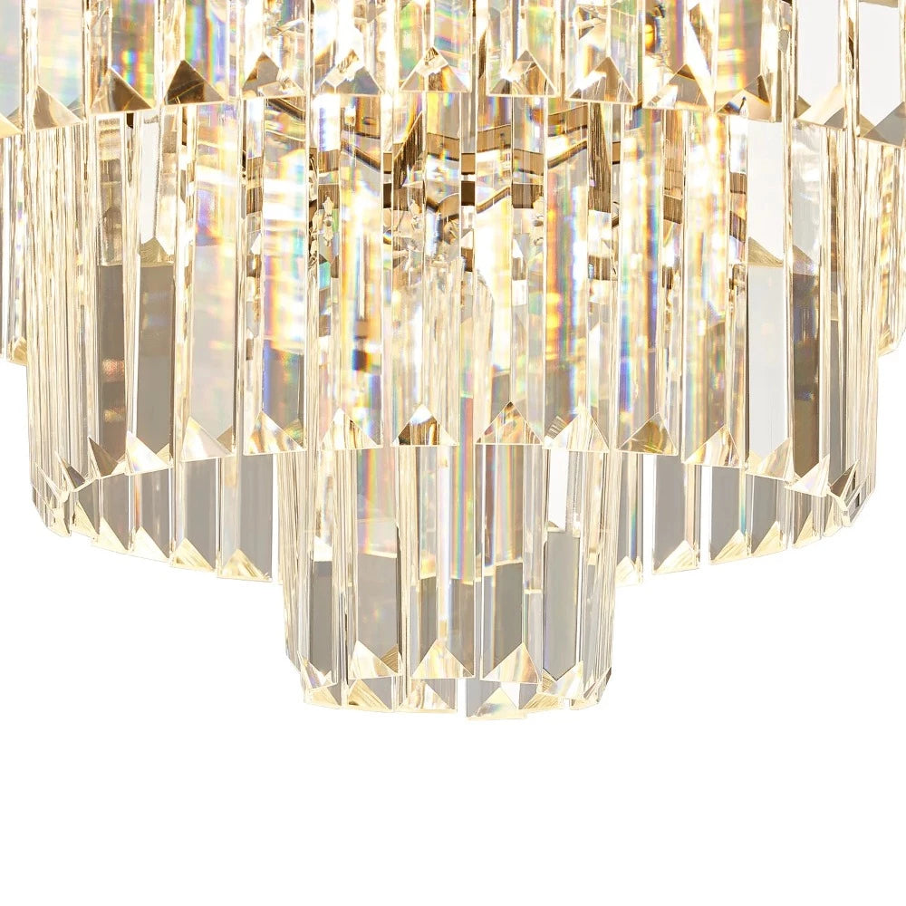 Arisha Modern LED Decorative Luxury Pendant Light Crystal Metal Black/Gold Ring Bedroom/Living Room - Neutral Decor