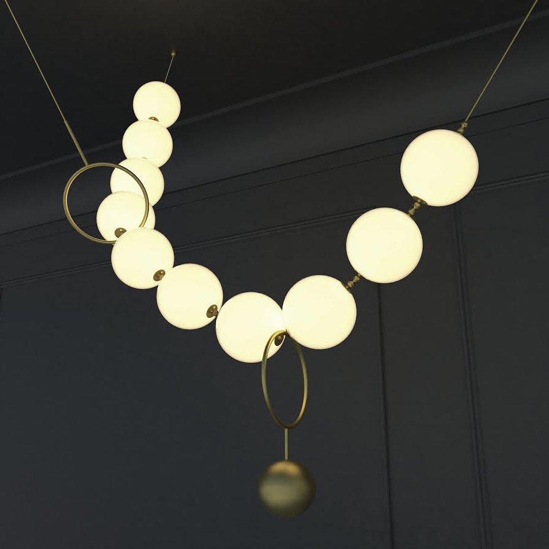 Lustra Pendant Lamp Necklace Glass-Neutral Decor