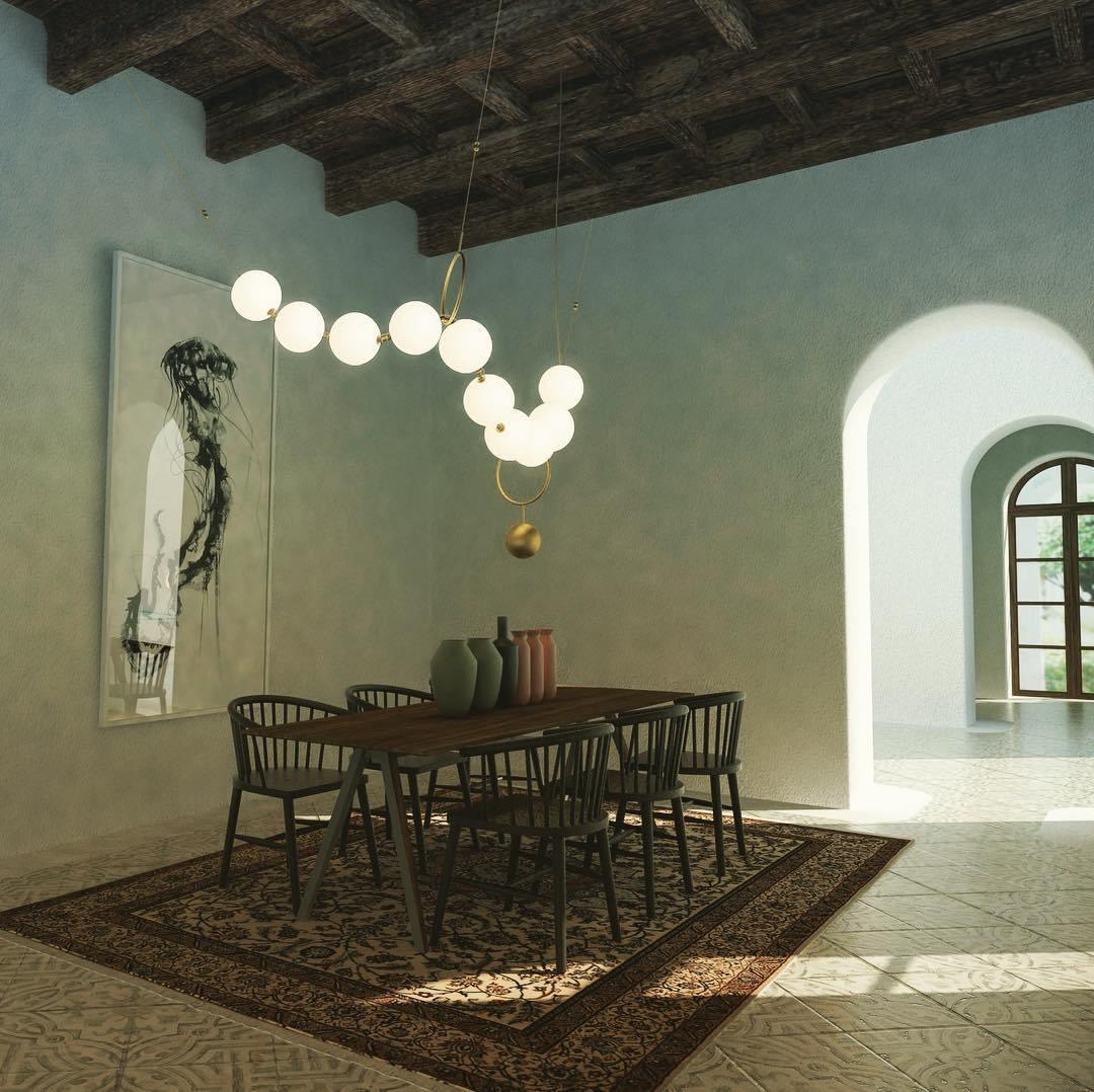 Lustra Pendant Lamp Necklace Glass-Neutral Decor