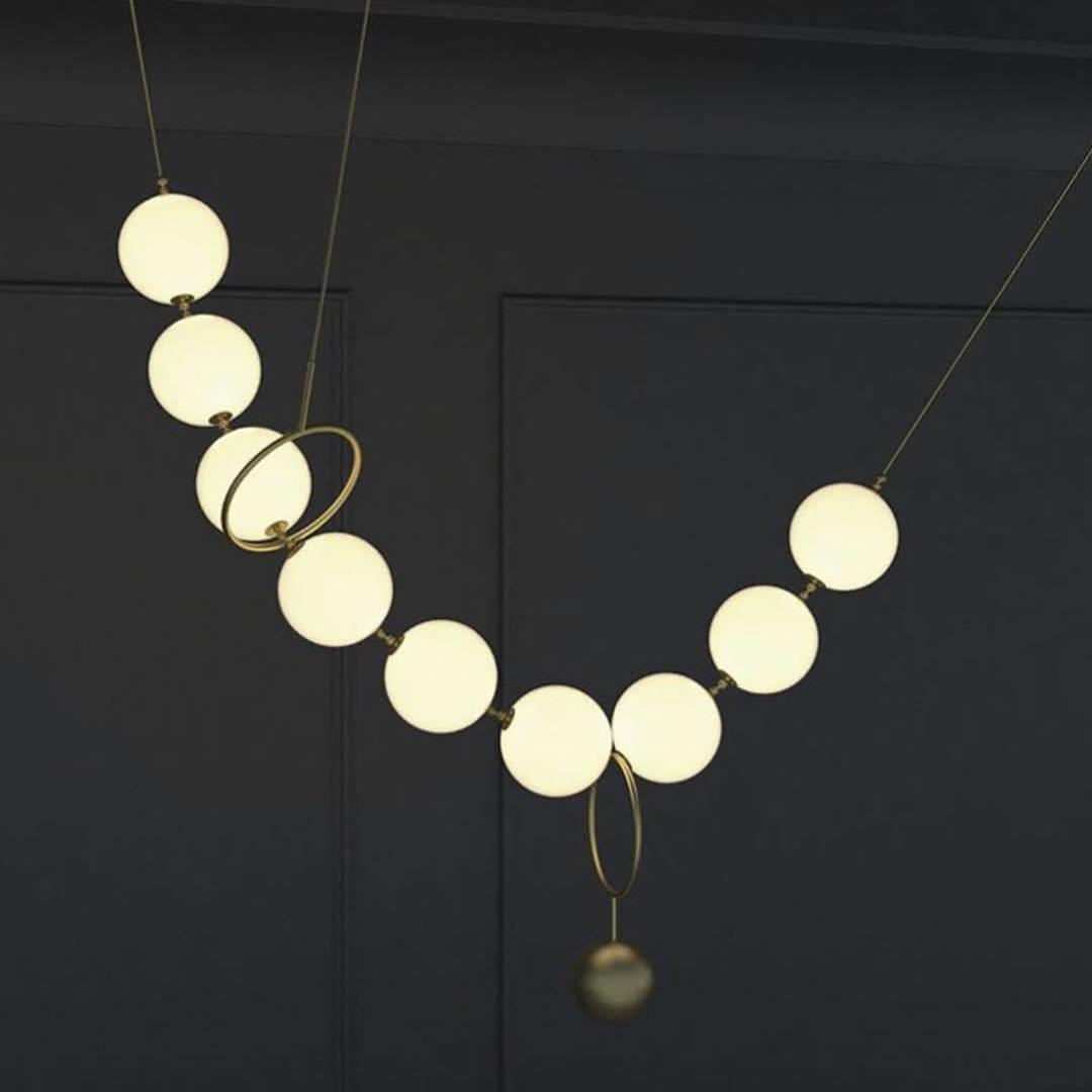 Lustra Pendant Lamp Necklace Glass-Neutral Decor