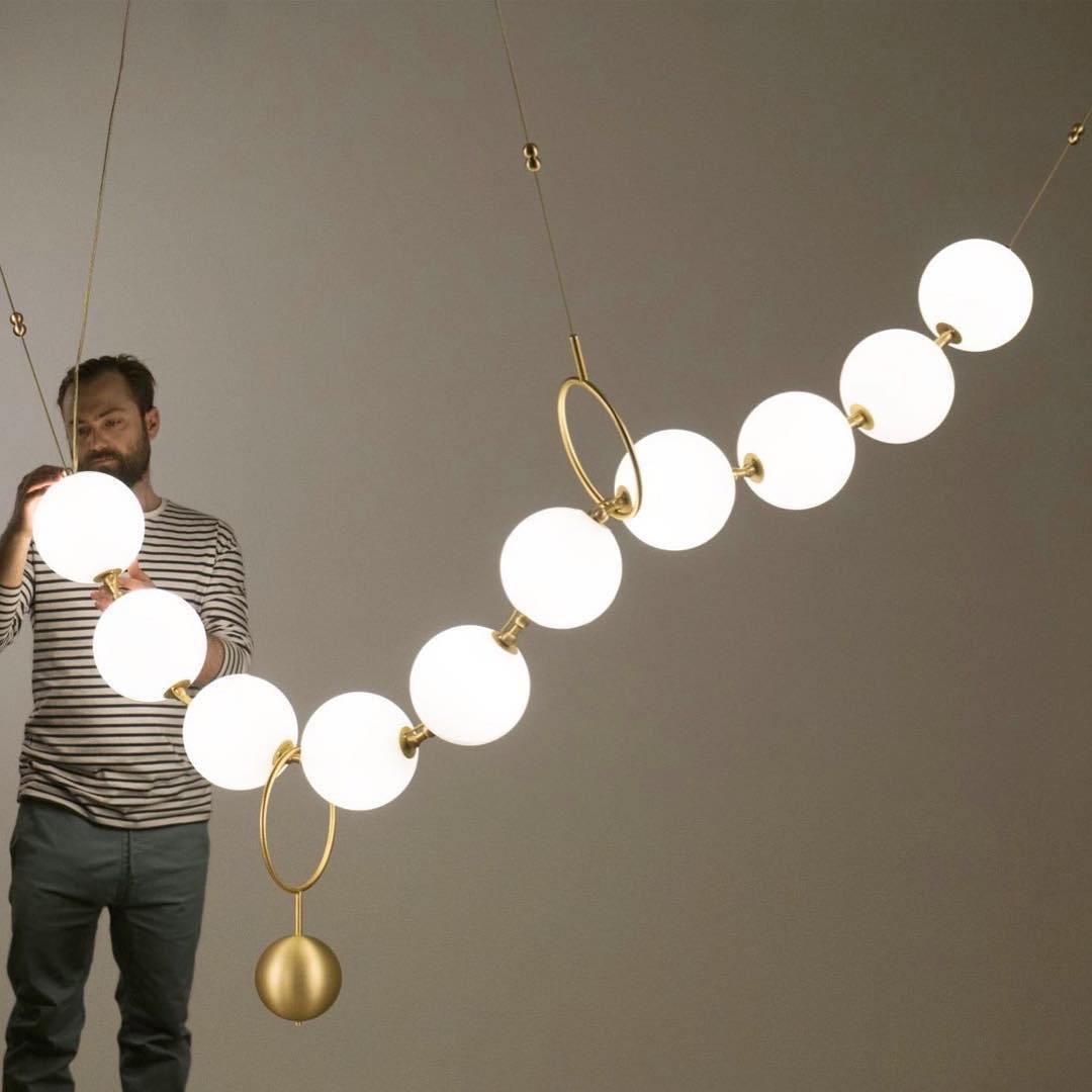 Lustra Pendant Lamp Necklace Glass-Neutral Decor