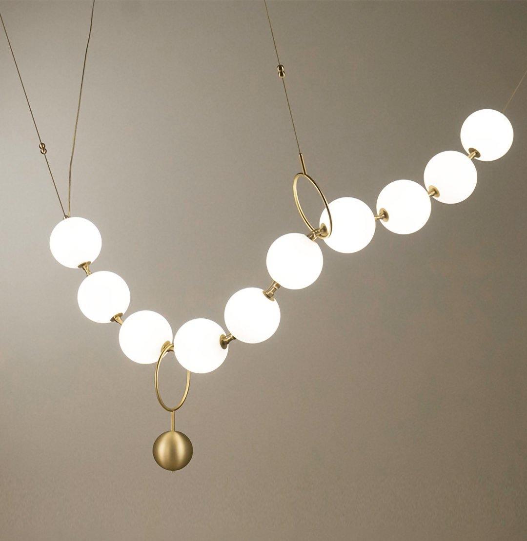 Lustra Pendant Lamp Necklace Glass-Neutral Decor