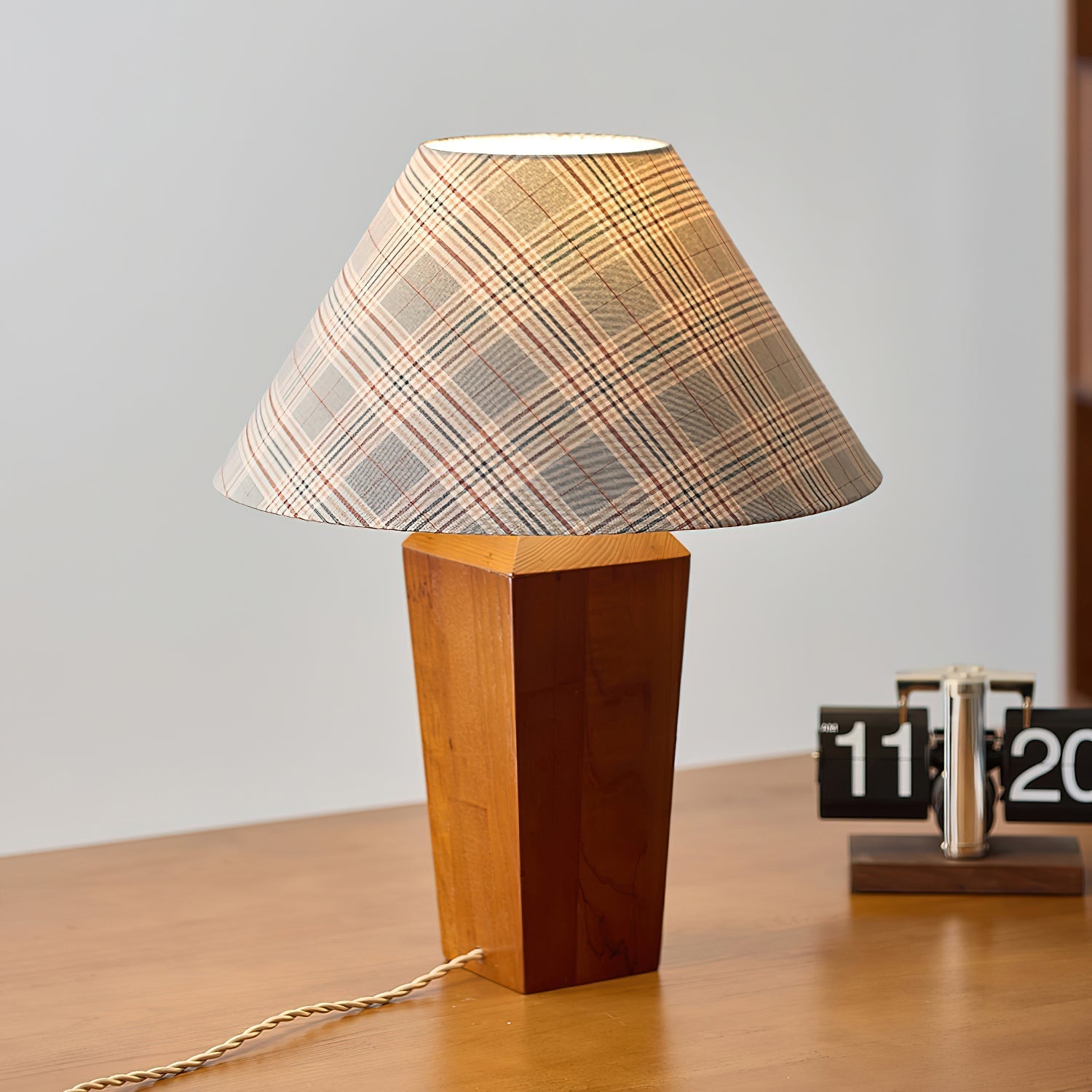 Side view of the Cabin Table Lamp showcasing its rustic design.