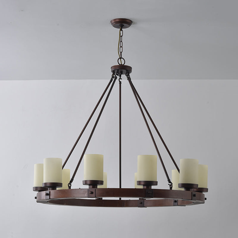 The 6-head Cabot chandelier in a cozy reading nook.