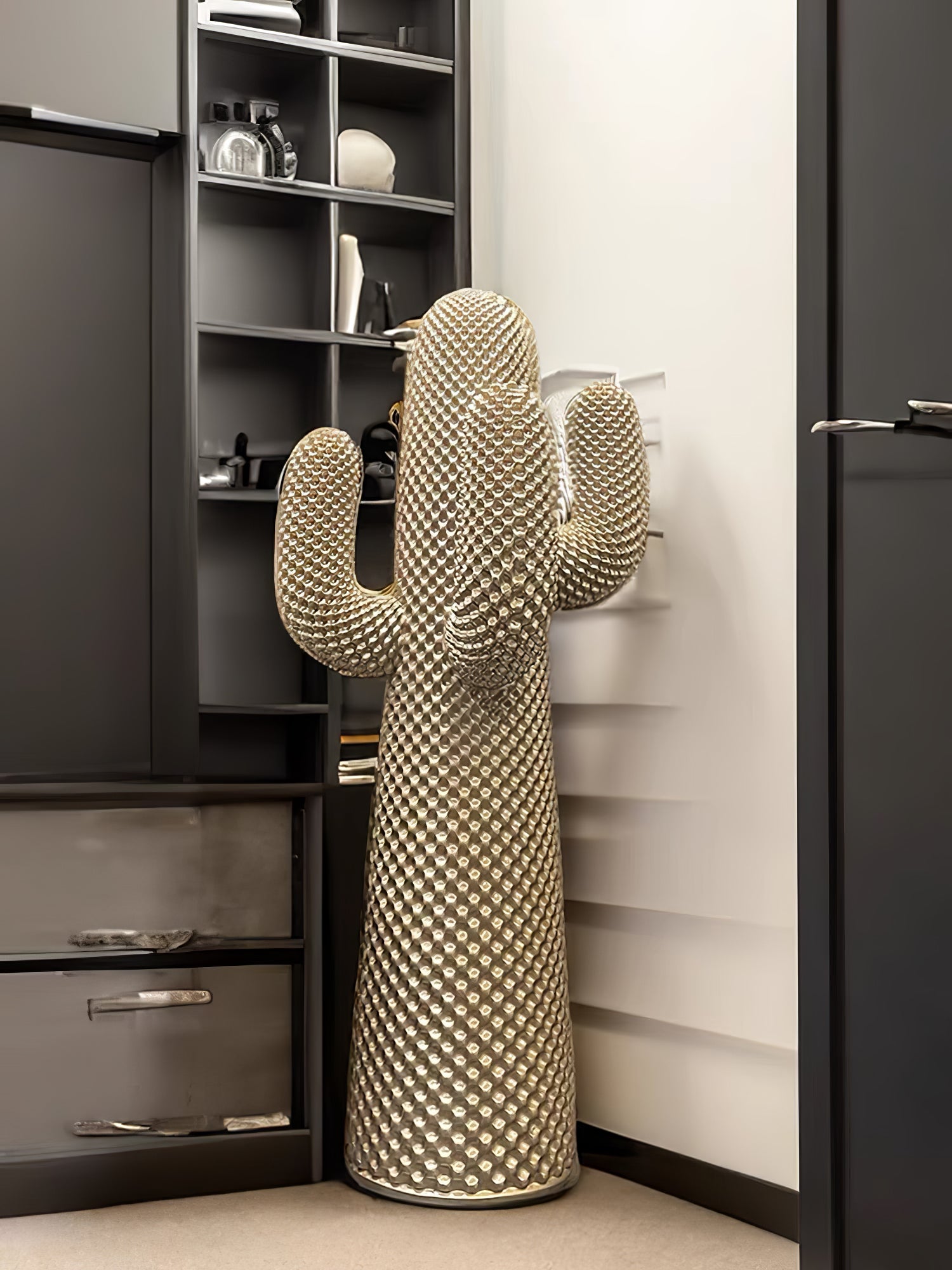 Mello Sculptural Cactus Coat Rack-Neutral Decor