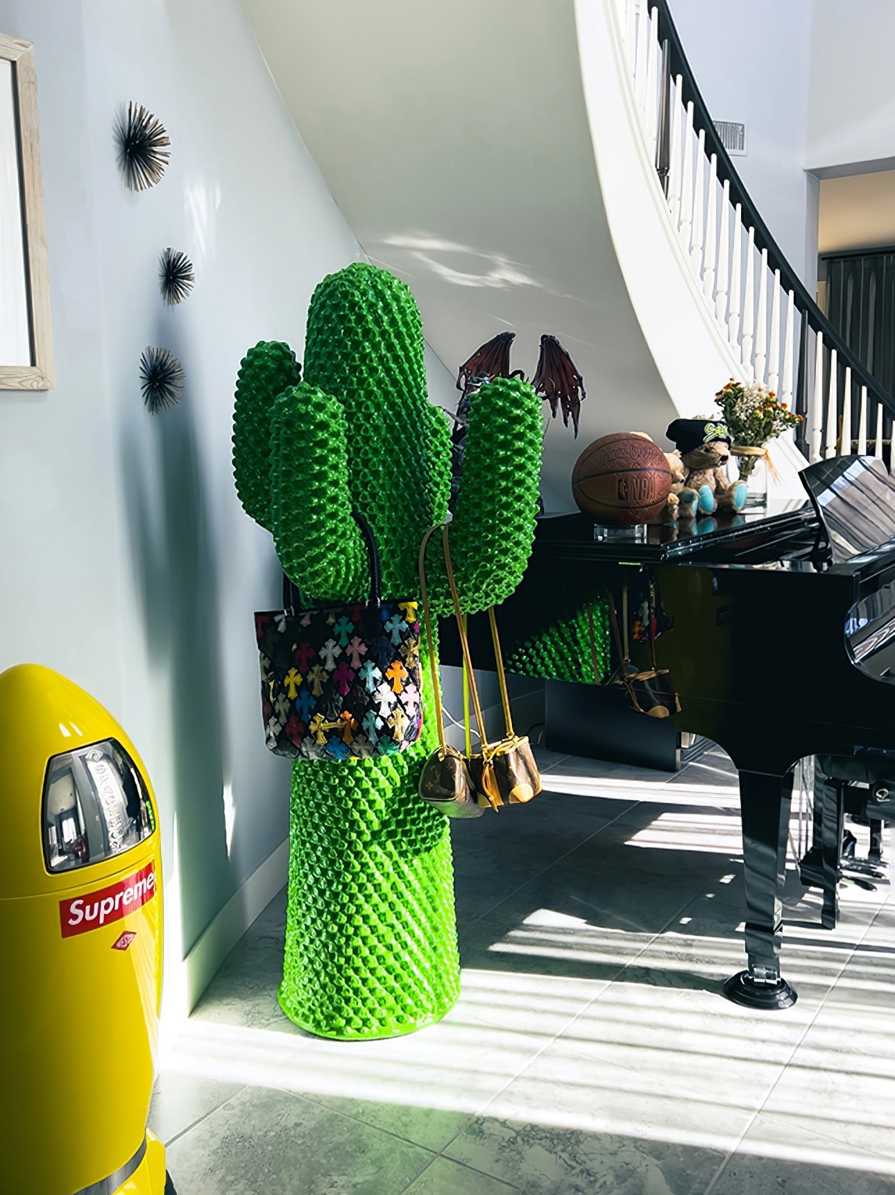 Mello Sculptural Cactus Coat Rack-Neutral Decor