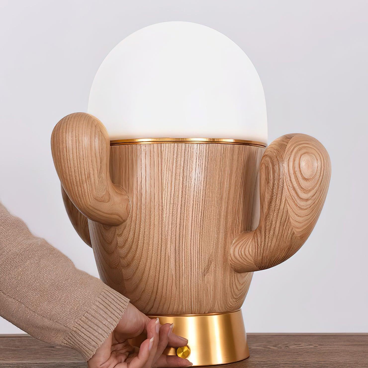 Solivice Wooden Whimsical Table Lamp-Neutral Decor