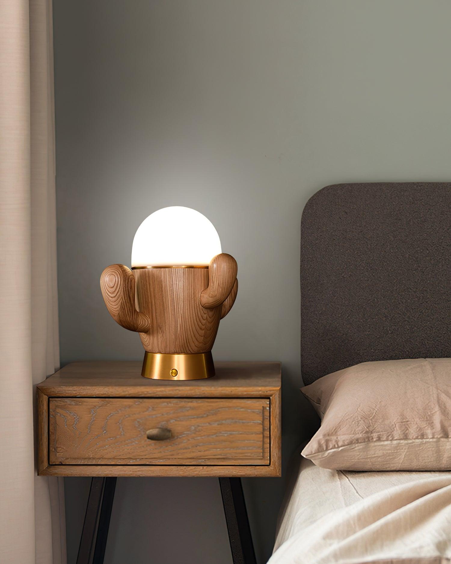 Solivice Wooden Whimsical Table Lamp-Neutral Decor