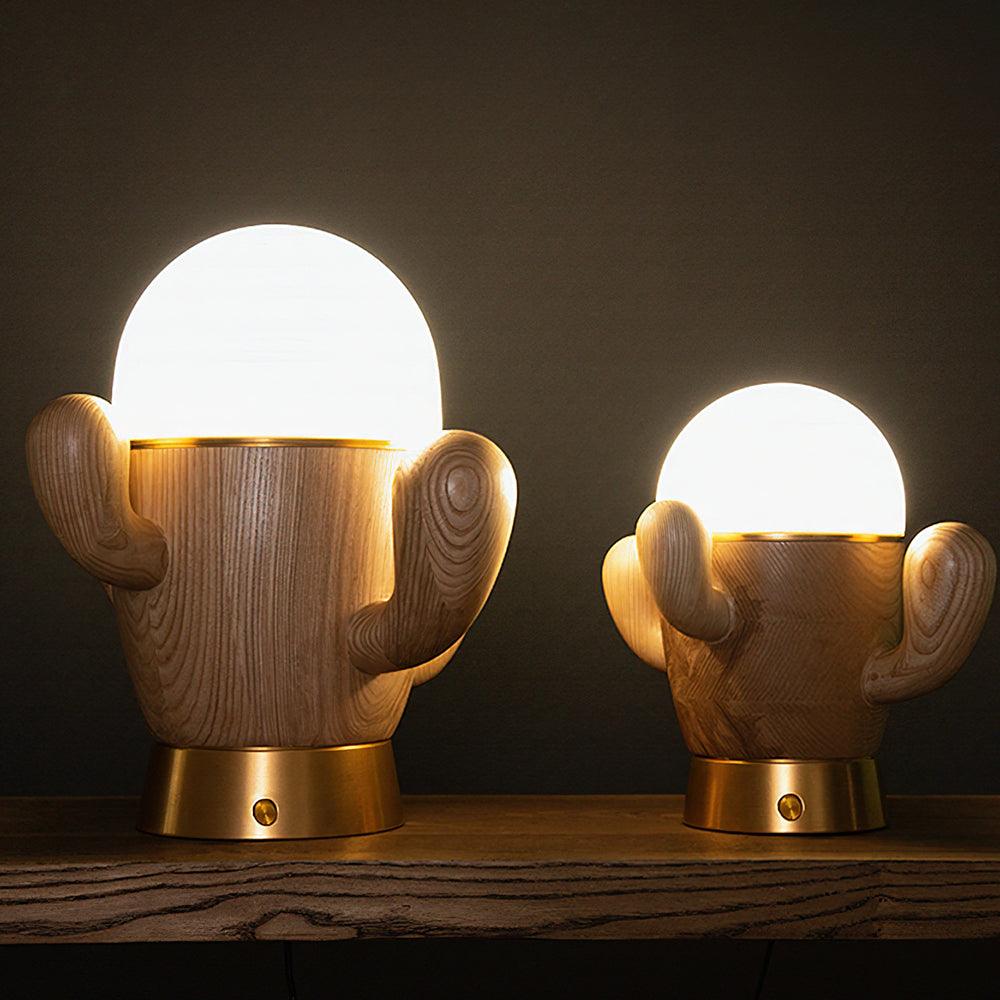 Solivice Wooden Whimsical Table Lamp-Neutral Decor