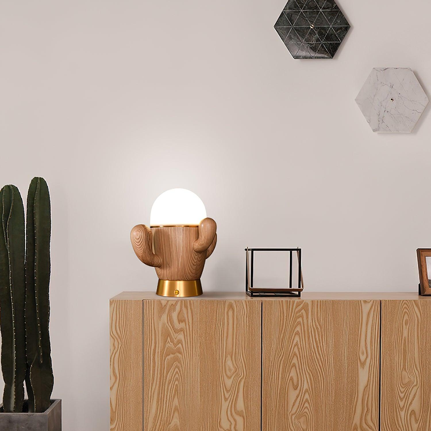 Solivice Wooden Whimsical Table Lamp-Neutral Decor