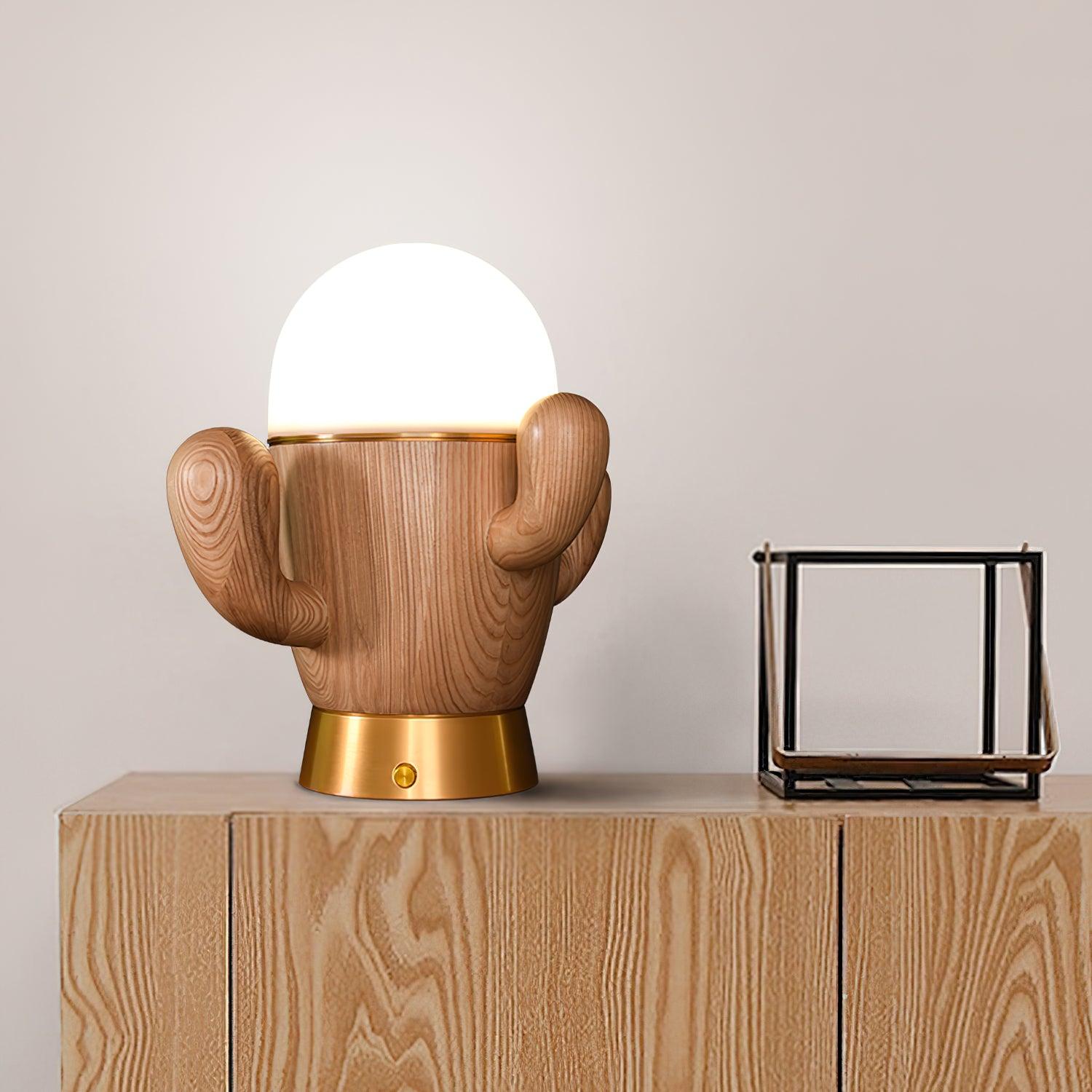 Solivice Wooden Whimsical Table Lamp-Neutral Decor