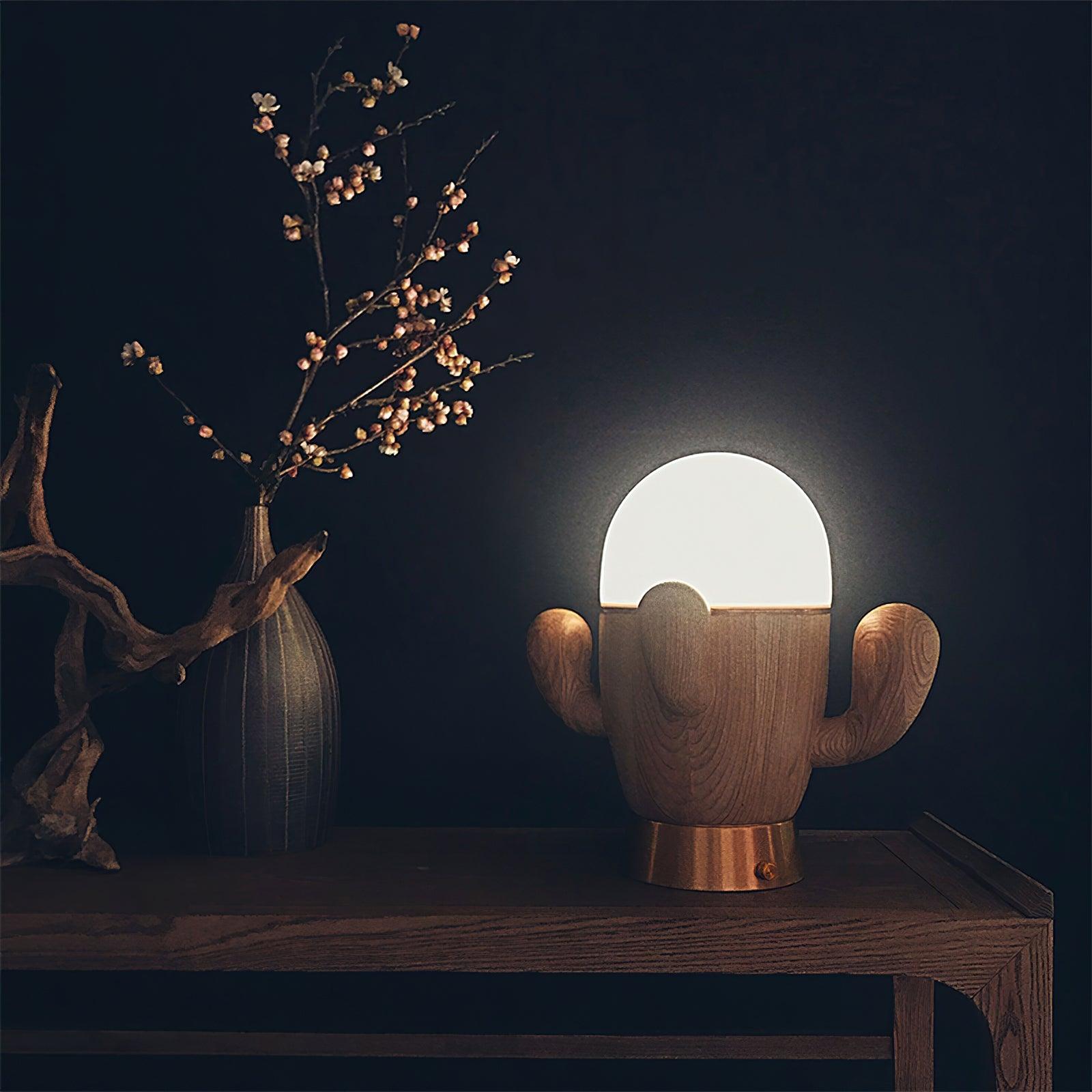Solivice Wooden Whimsical Table Lamp-Neutral Decor