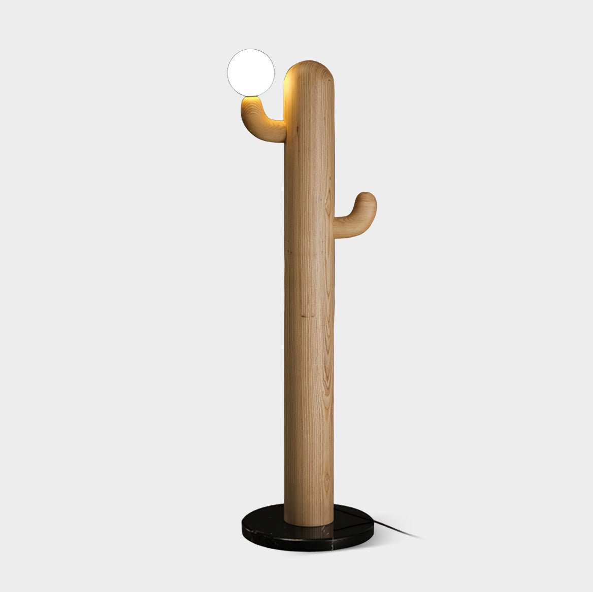 Blaze Cactus Wood Floor Lamp-Neutral Decor