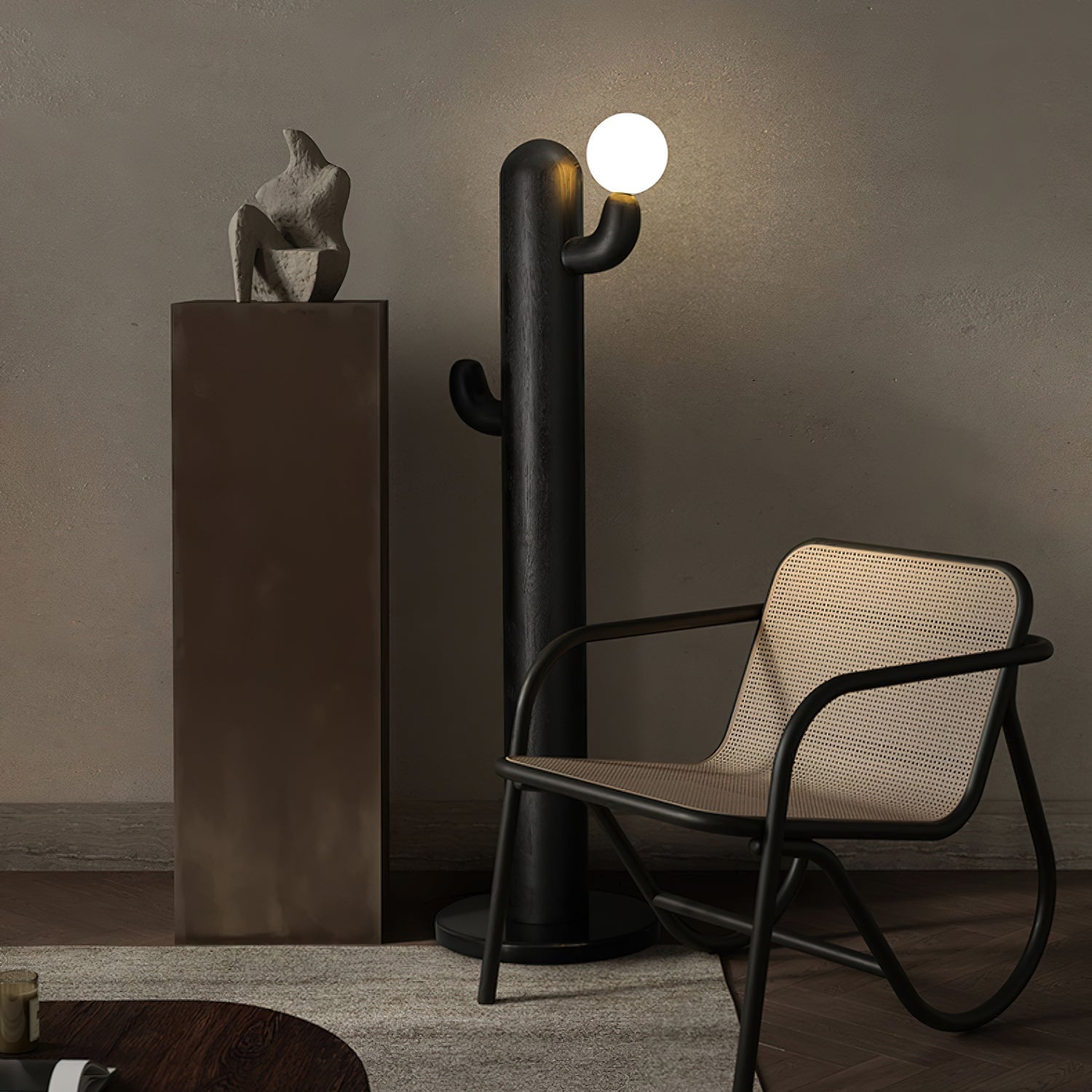 Blaze Cactus Wood Floor Lamp-Neutral Decor
