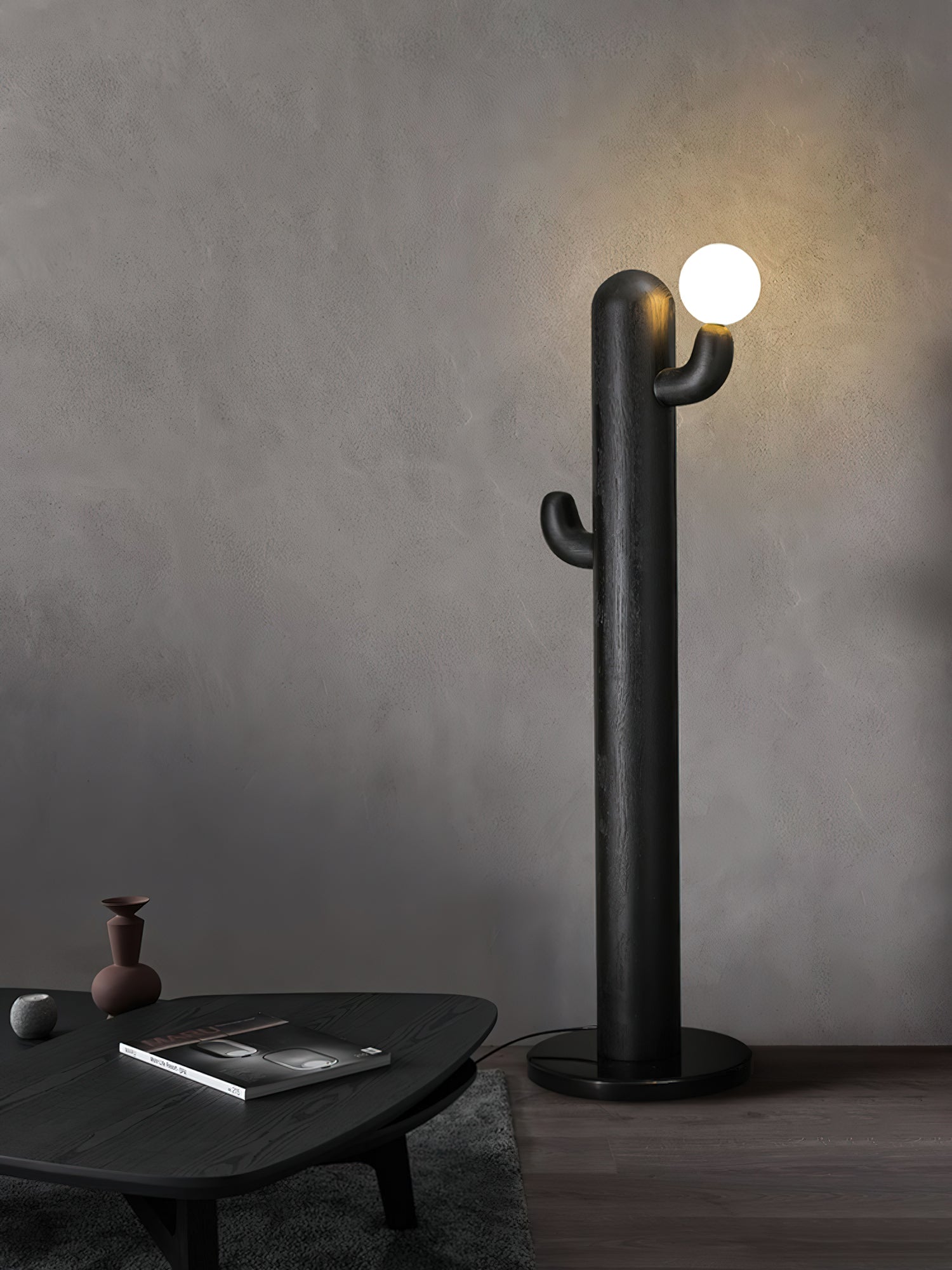 Blaze Cactus Wood Floor Lamp-Neutral Decor