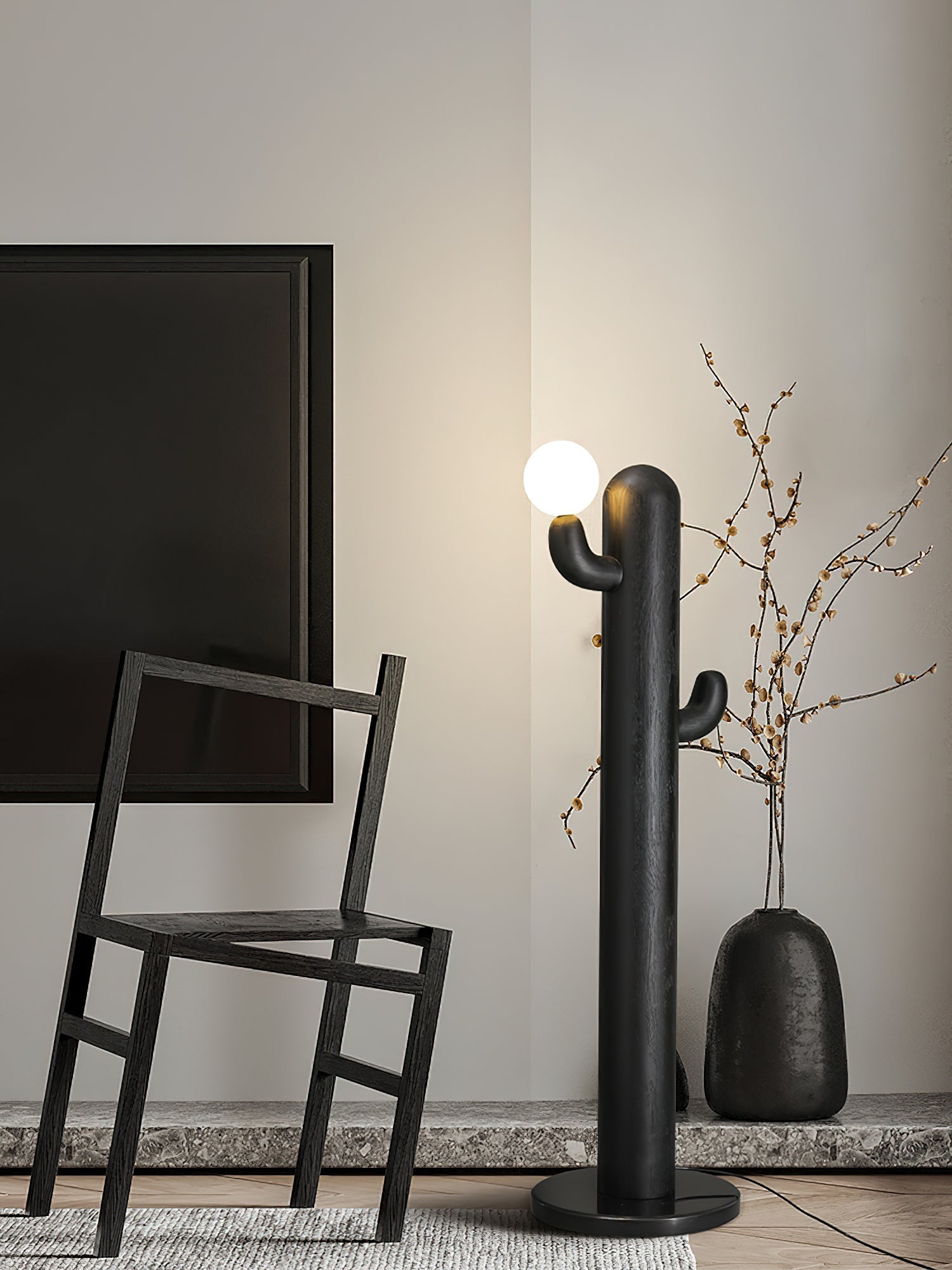 Blaze Cactus Wood Floor Lamp-Neutral Decor