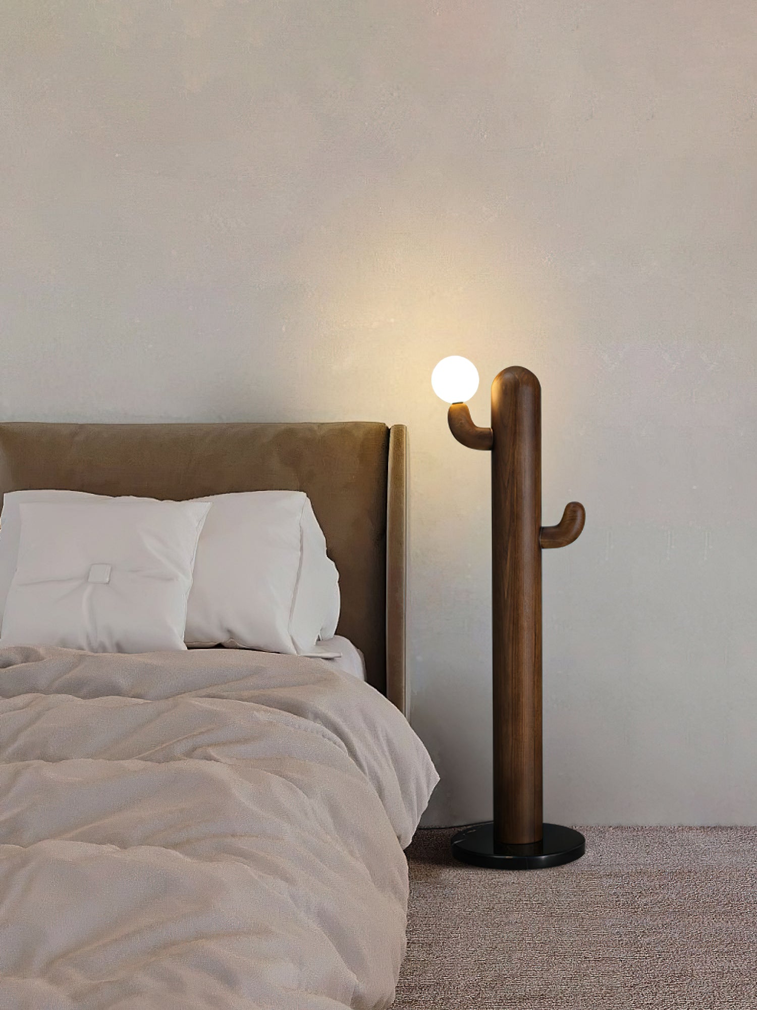 Blaze Cactus Wood Floor Lamp-Neutral Decor