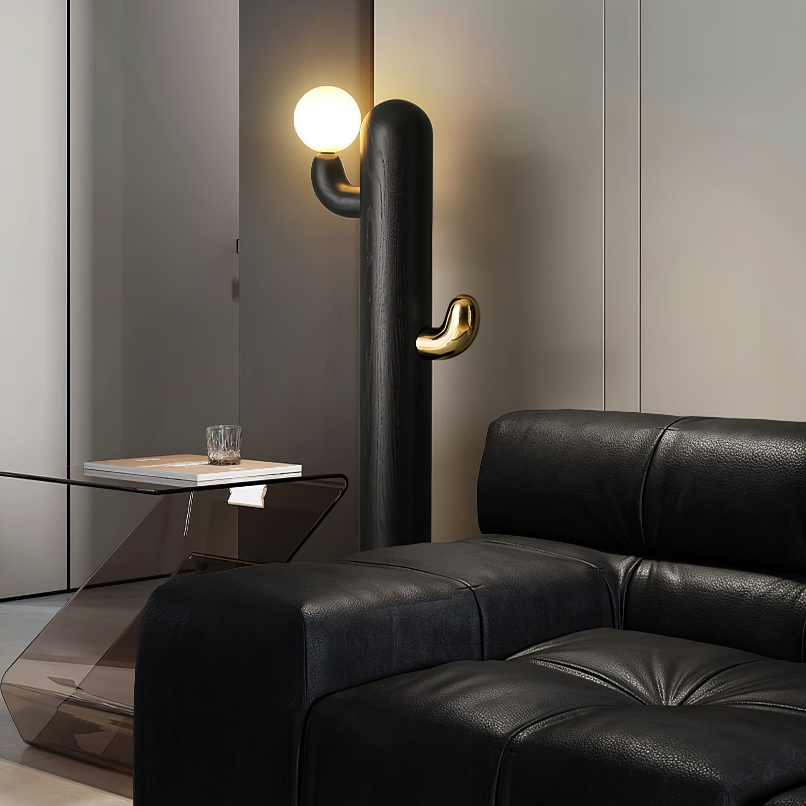Blaze Cactus Wood Floor Lamp-Neutral Decor
