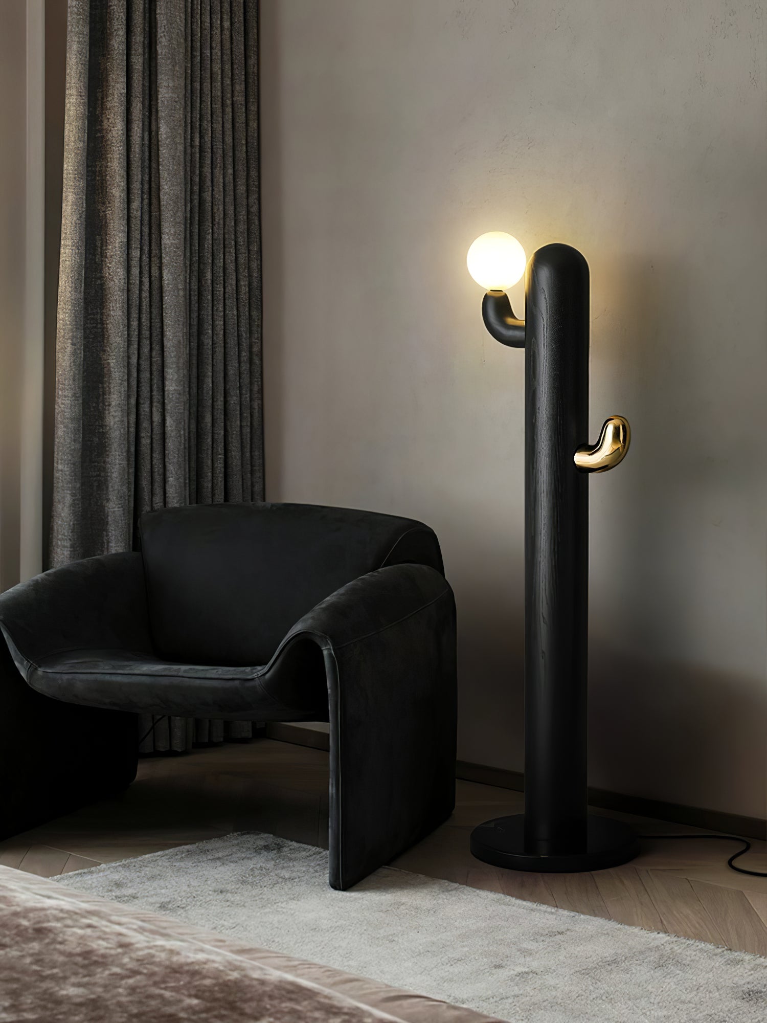 Blaze Cactus Wood Floor Lamp-Neutral Decor