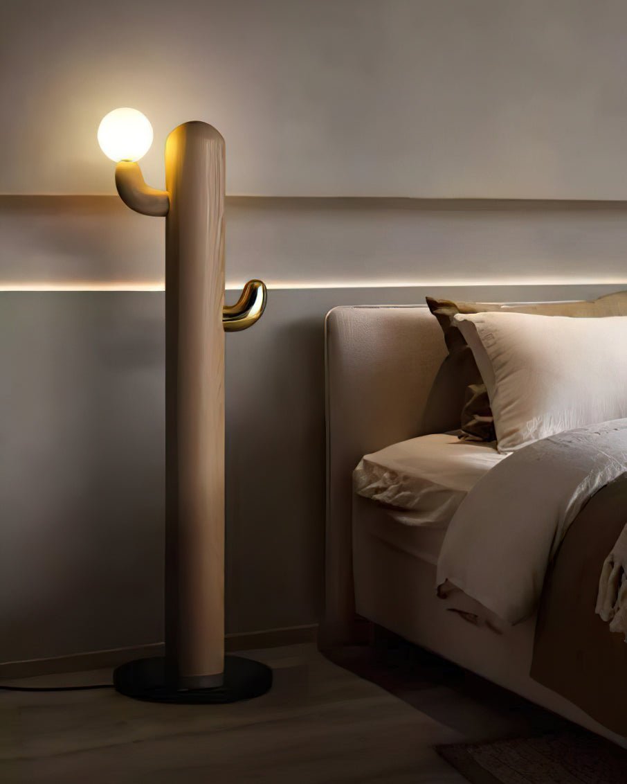 Blaze Cactus Wood Floor Lamp-Neutral Decor