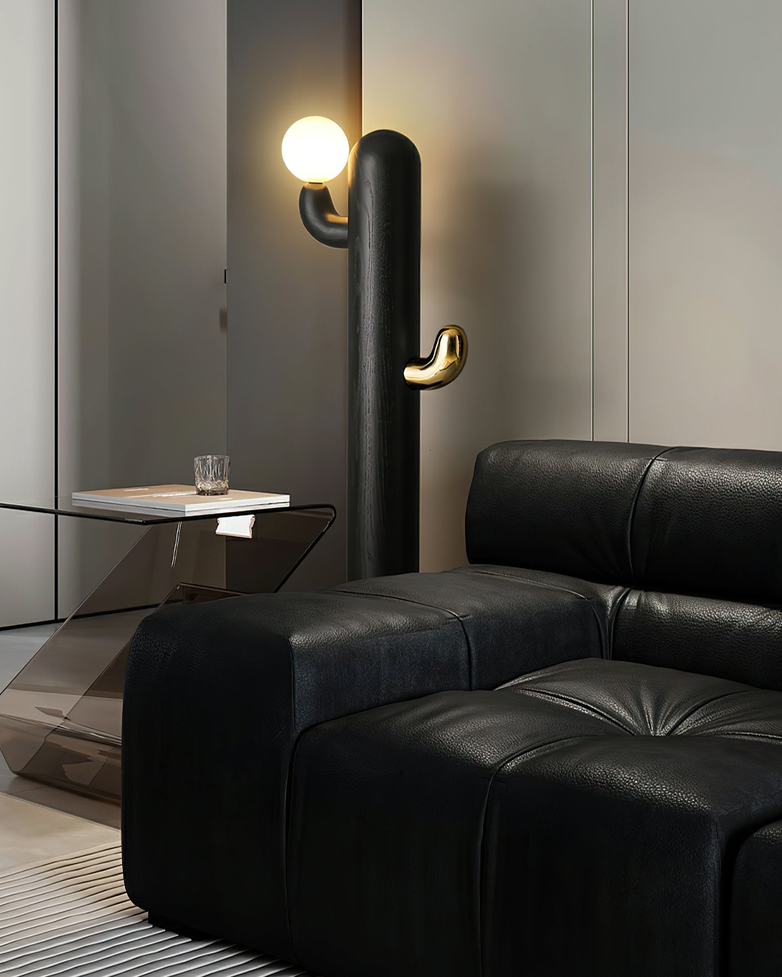 Blaze Cactus Wood Floor Lamp-Neutral Decor
