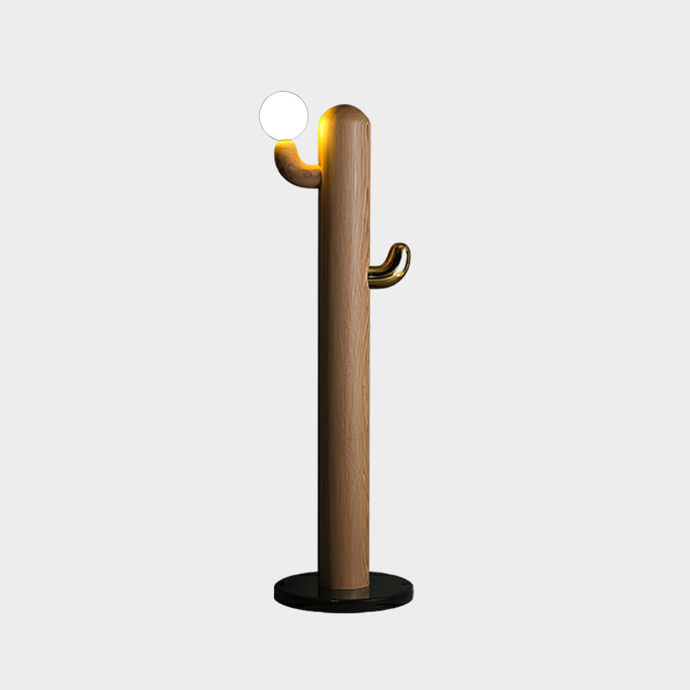 Blaze Cactus Wood Floor Lamp-Neutral Decor
