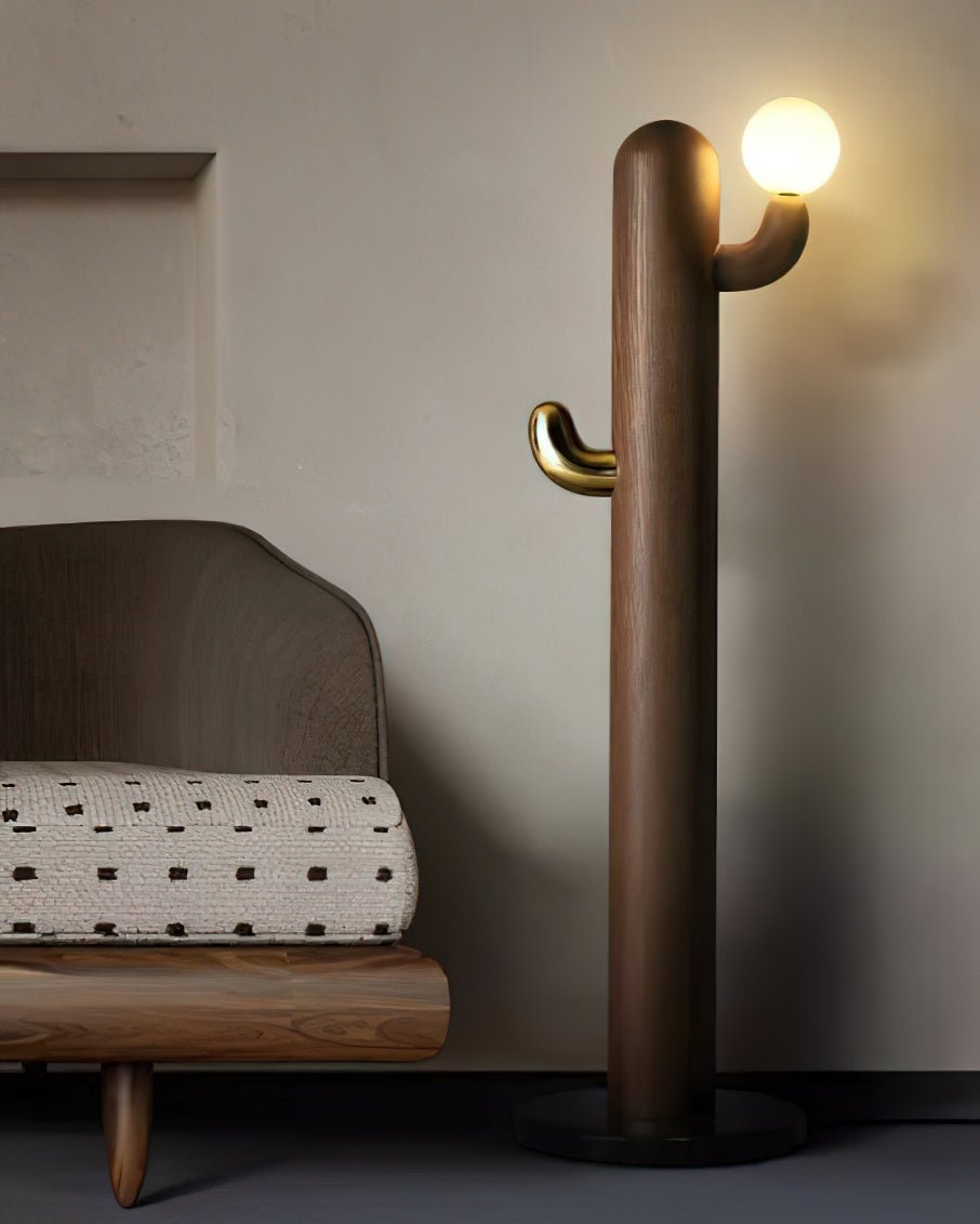 Blaze Cactus Wood Floor Lamp-Neutral Decor