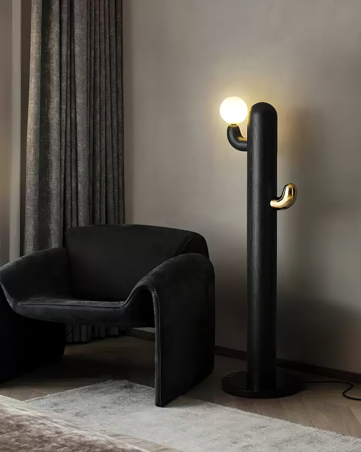 Blaze Cactus Wood Floor Lamp-Neutral Decor