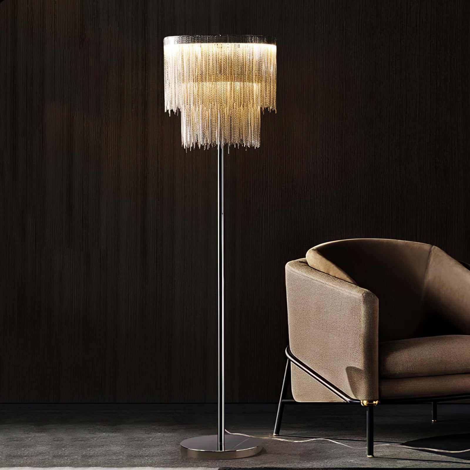 Fringe Cadena Tassel Floor Lamp-Neutral Decor
