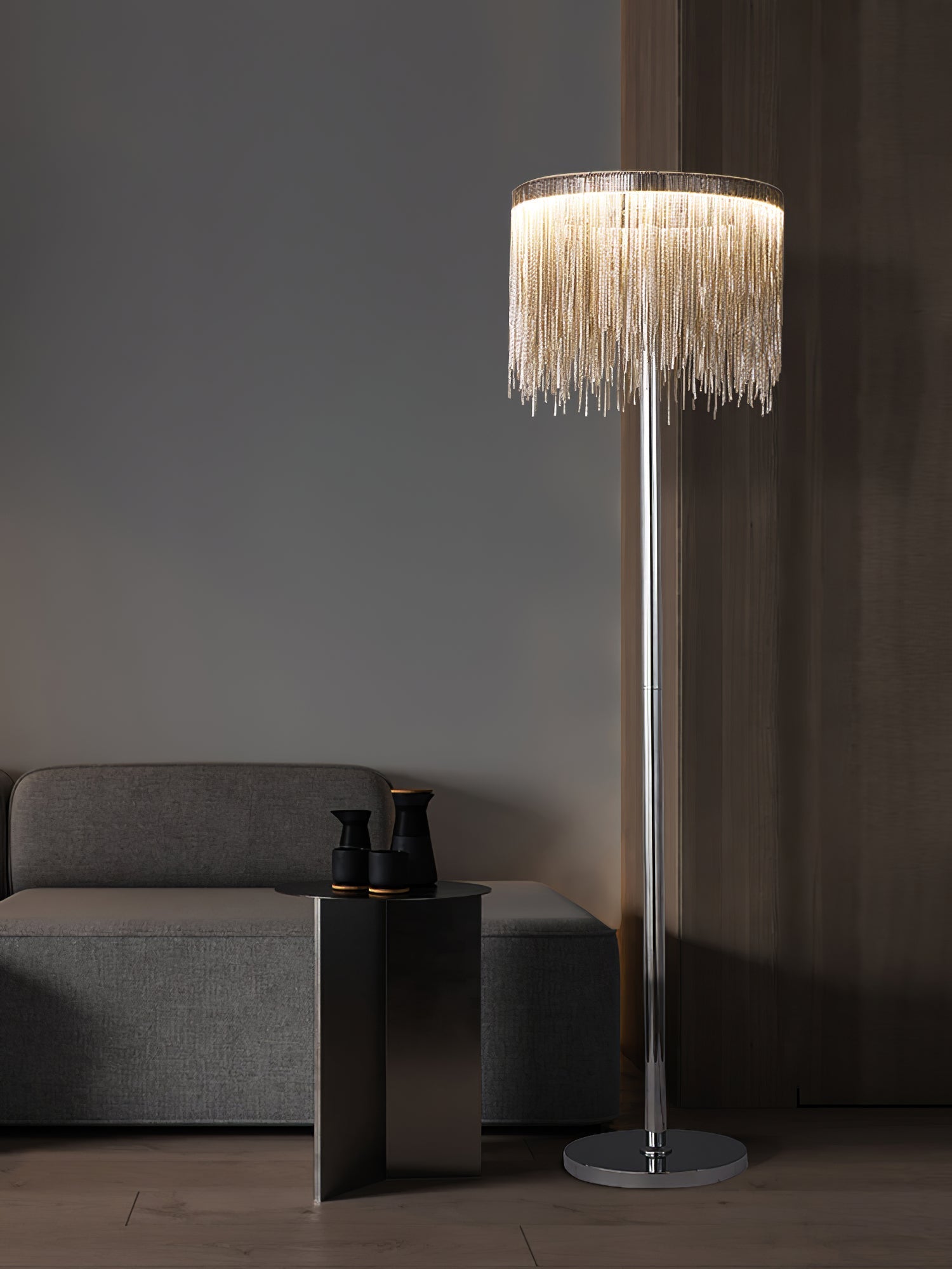 Fringe Cadena Tassel Floor Lamp-Neutral Decor