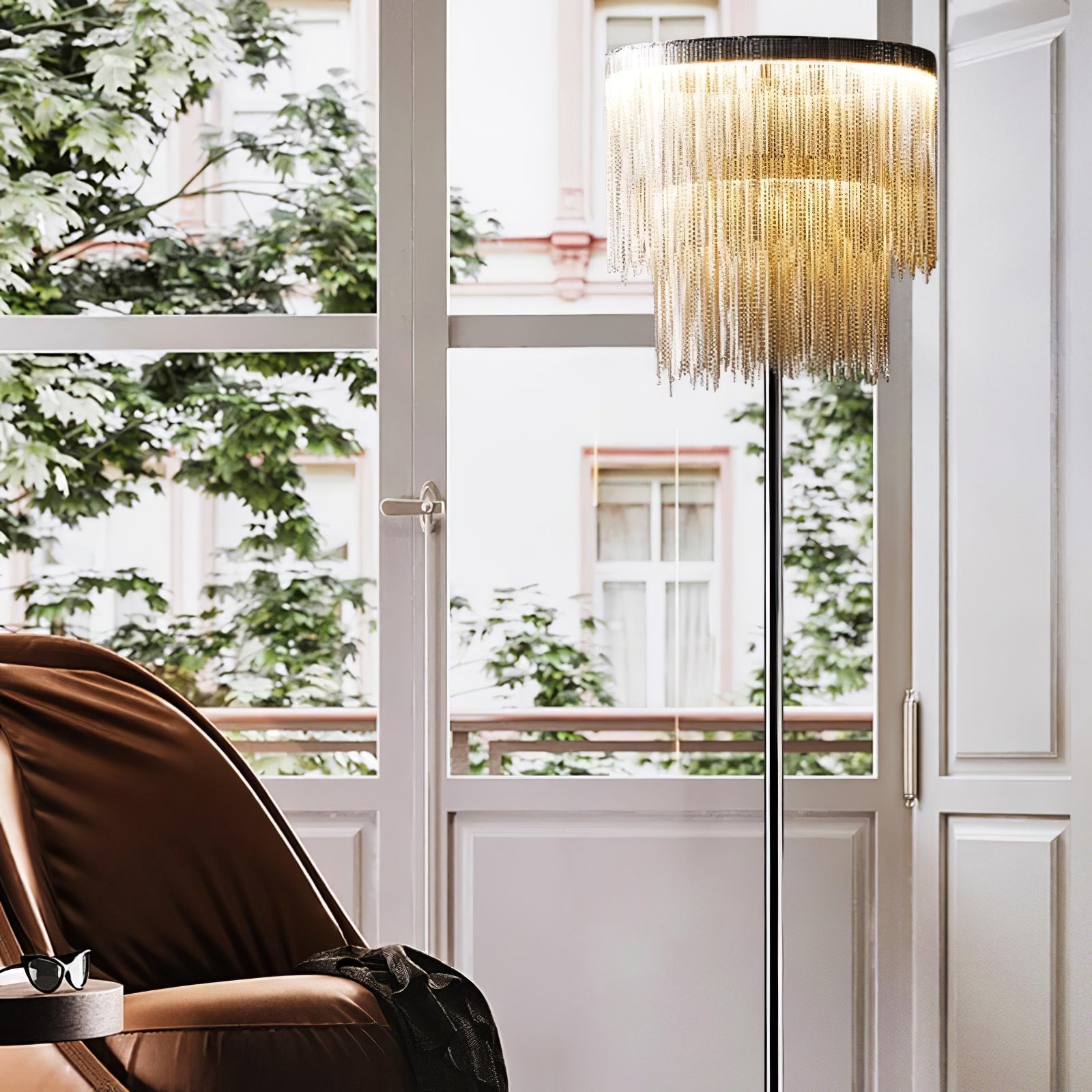 Fringe Cadena Tassel Floor Lamp-Neutral Decor