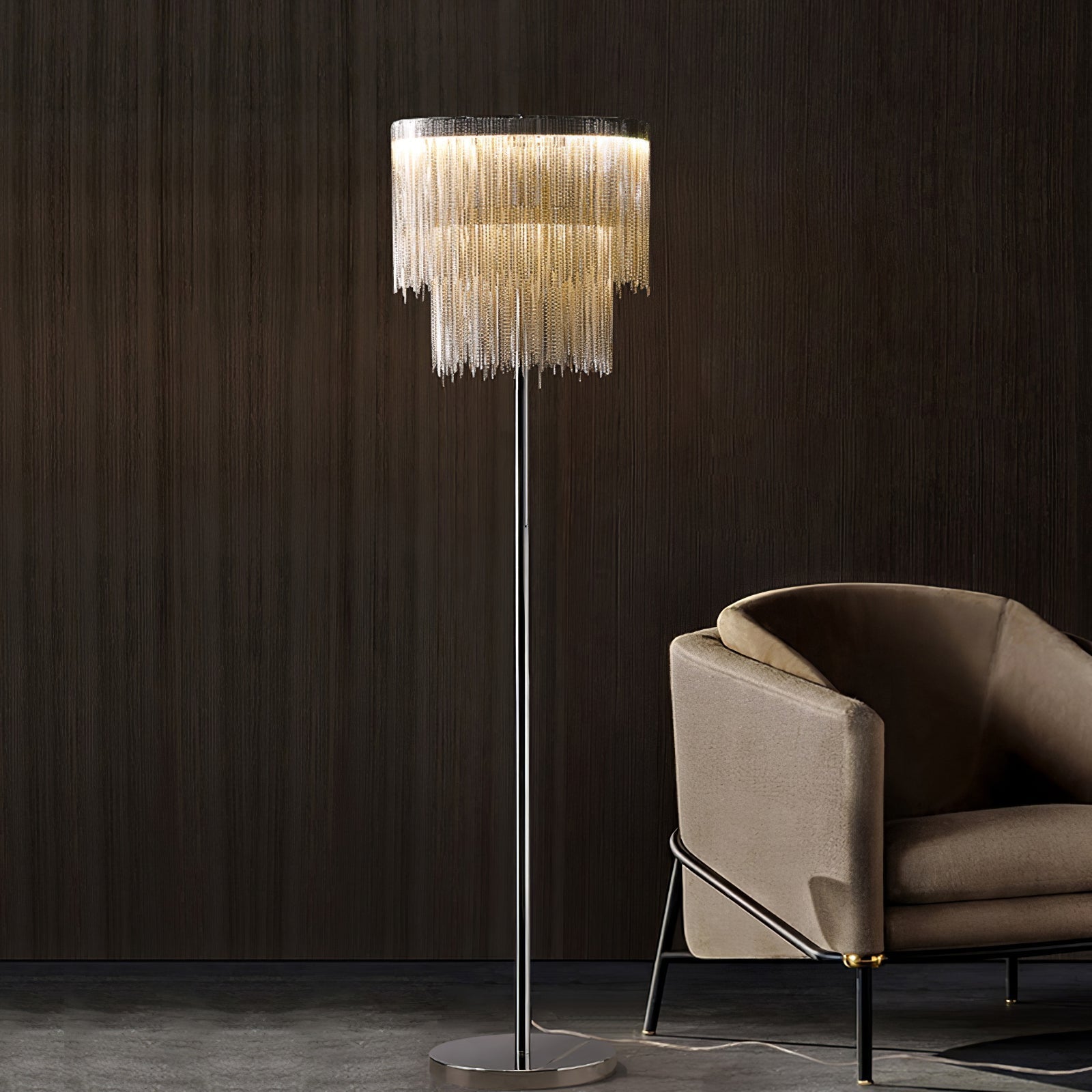 Fringe Cadena Tassel Floor Lamp-Neutral Decor
