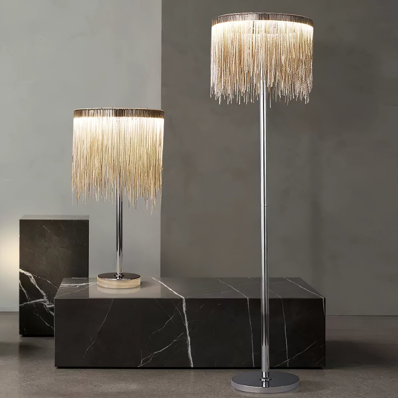 Fringe Cadena Tassel Floor Lamp-Neutral Decor