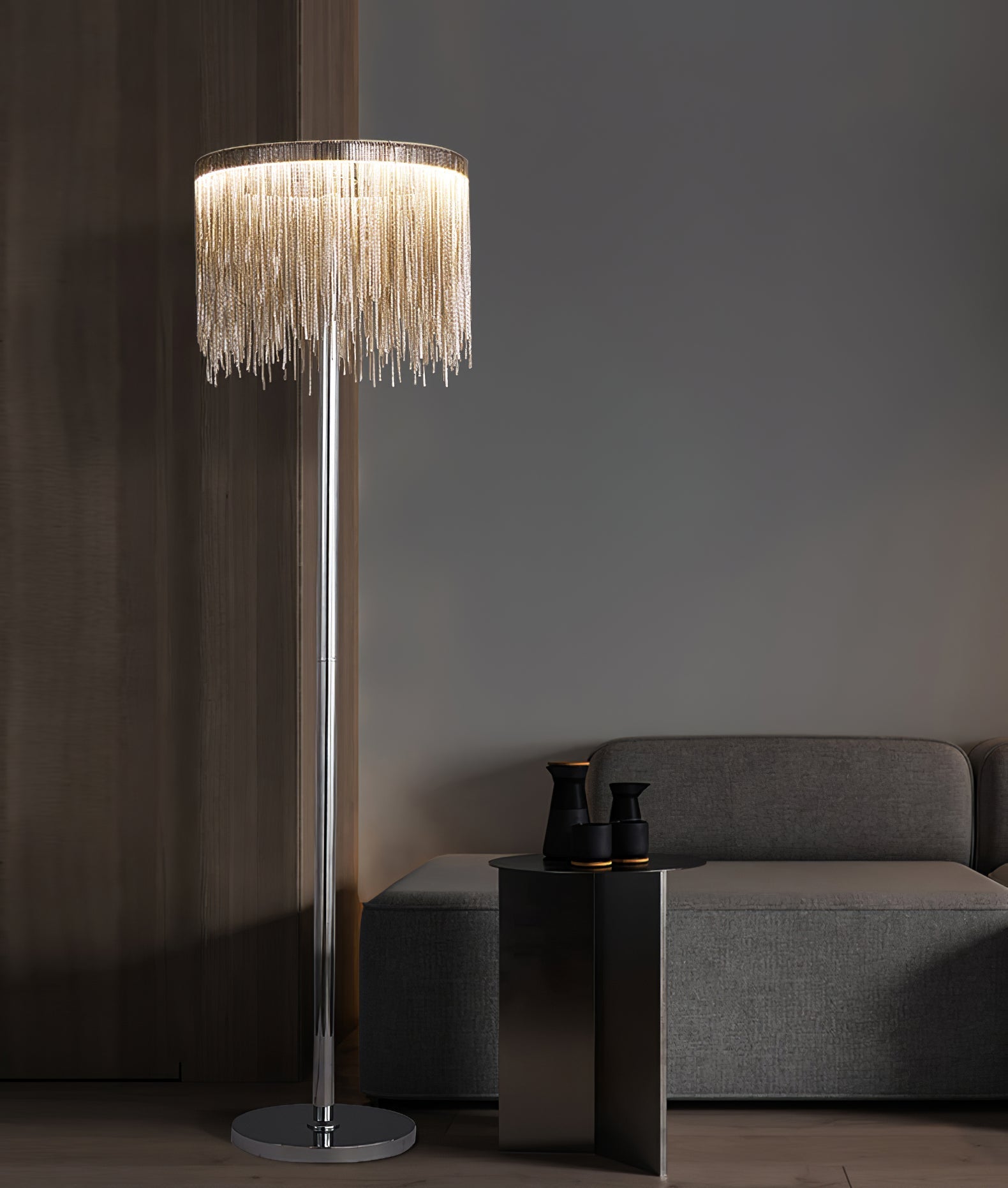 Fringe Cadena Tassel Floor Lamp-Neutral Decor