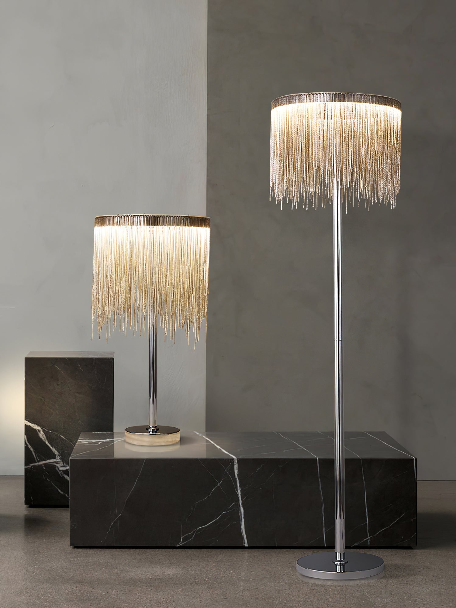 Cascade Cadena Tassel Table Lamp-Neutral Decor