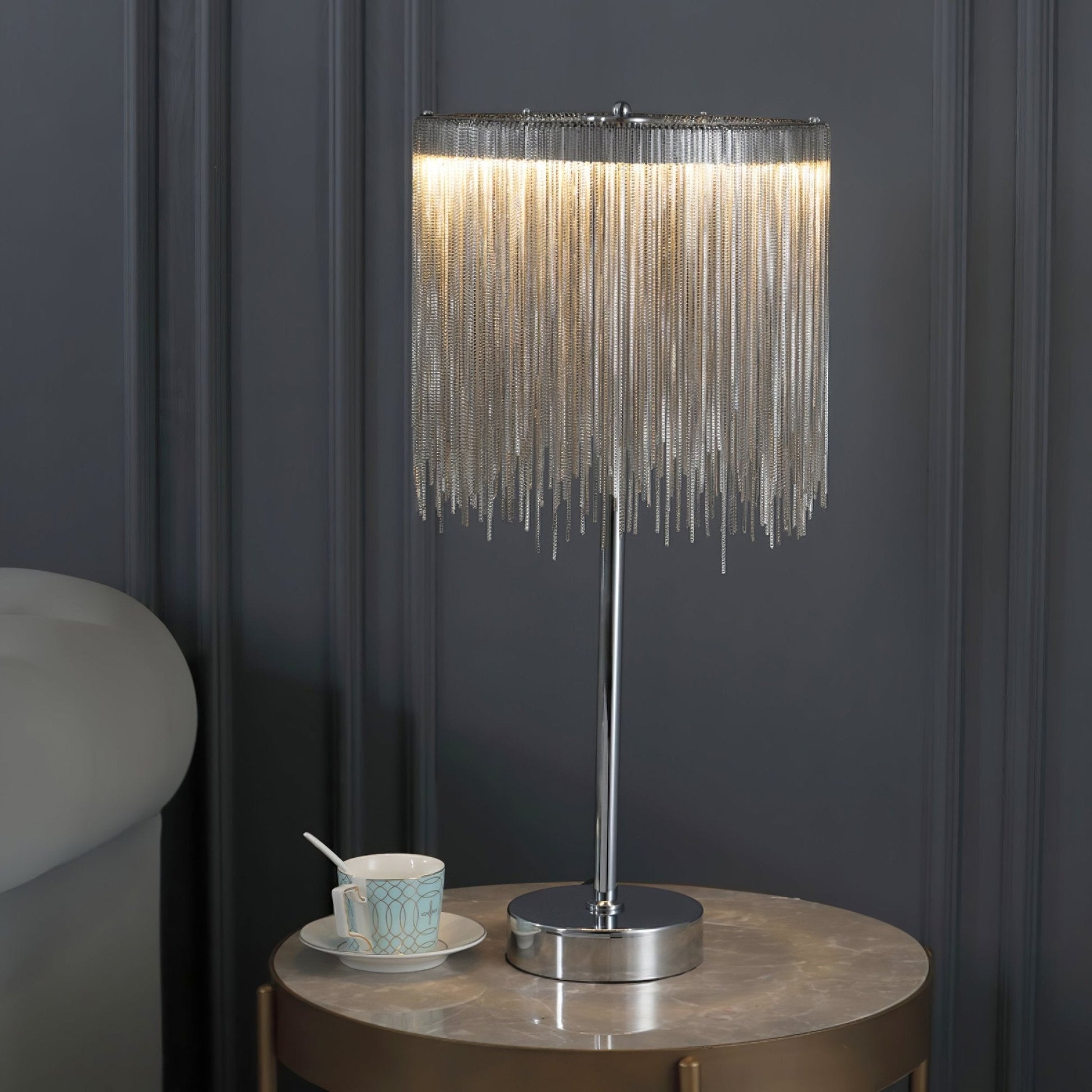 Cascade Cadena Tassel Table Lamp-Neutral Decor