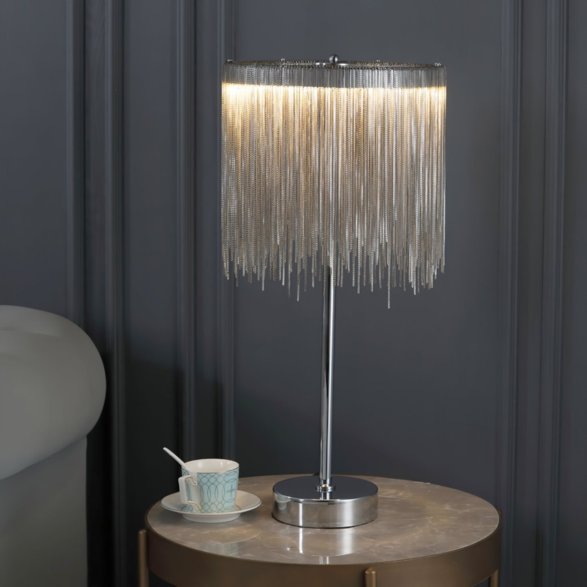 Cascade Cadena Tassel Table Lamp-Neutral Decor