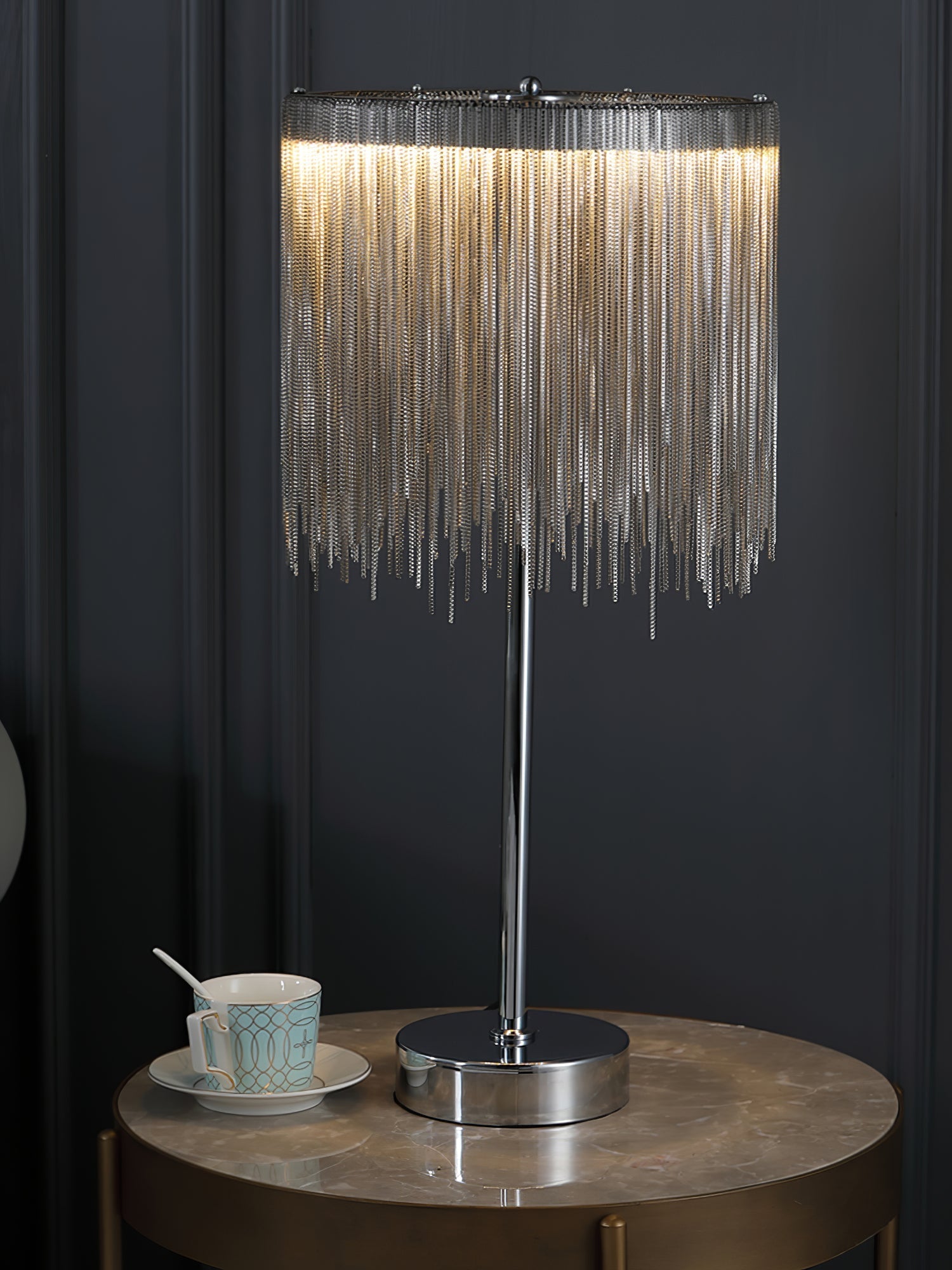 Cascade Cadena Tassel Table Lamp-Neutral Decor