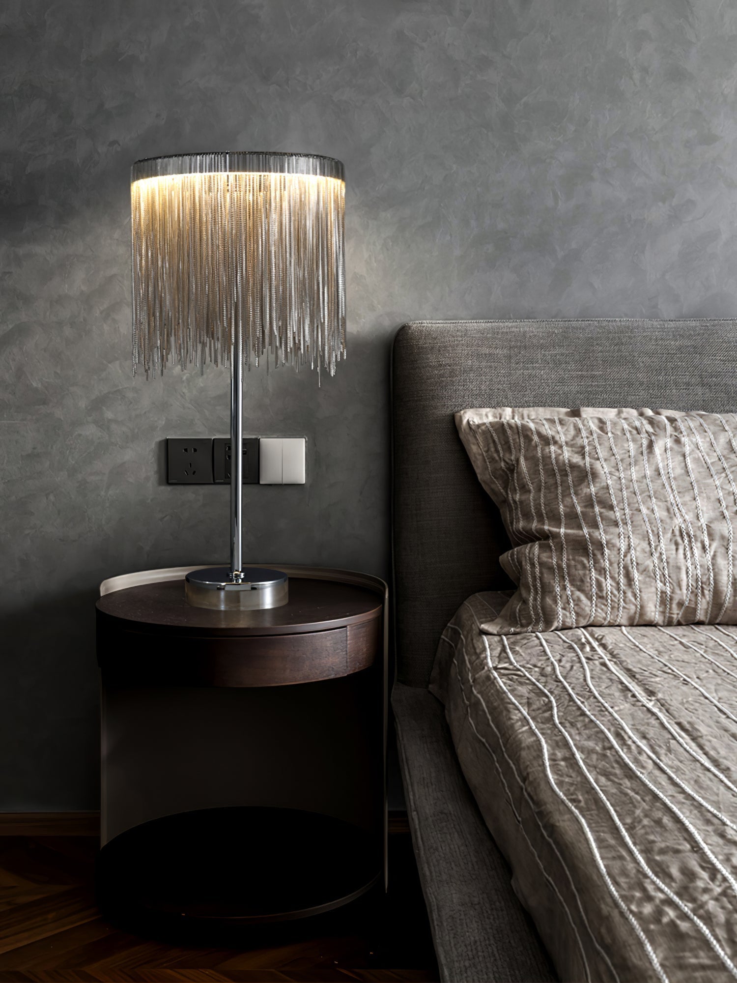 Cascade Cadena Tassel Table Lamp-Neutral Decor