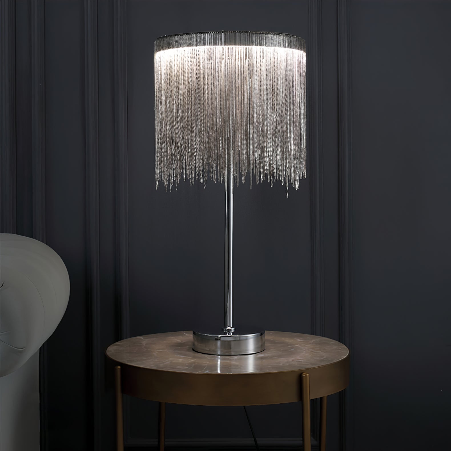 Cascade Cadena Tassel Table Lamp-Neutral Decor